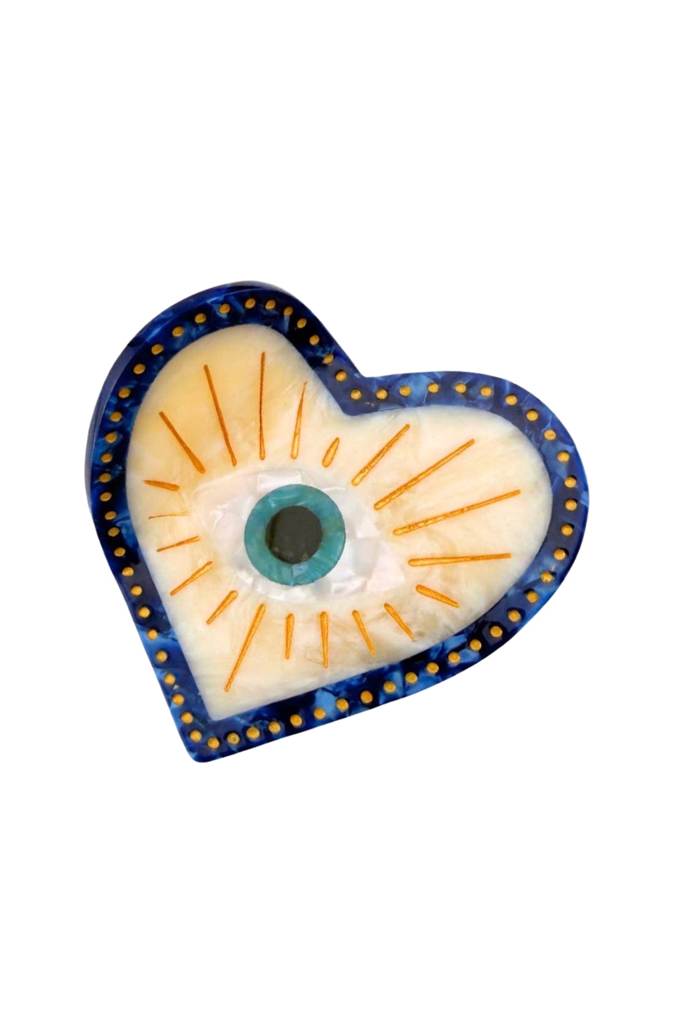 HAND PAINTED COASTAL LUCKY EYE CLAW HAIR CLIP
