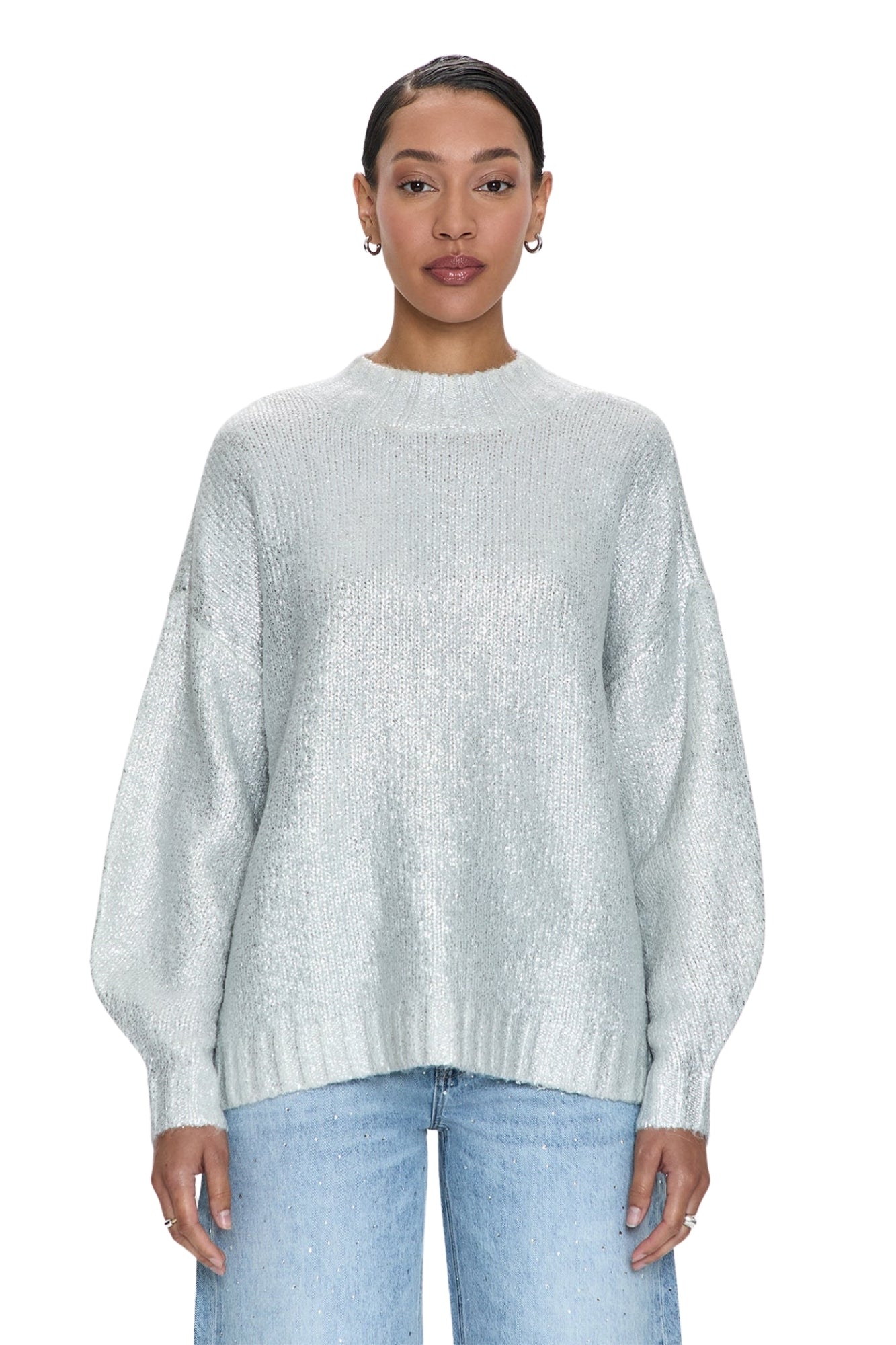 CARLEN MOCK NECK SNOW DISCO SWEATER