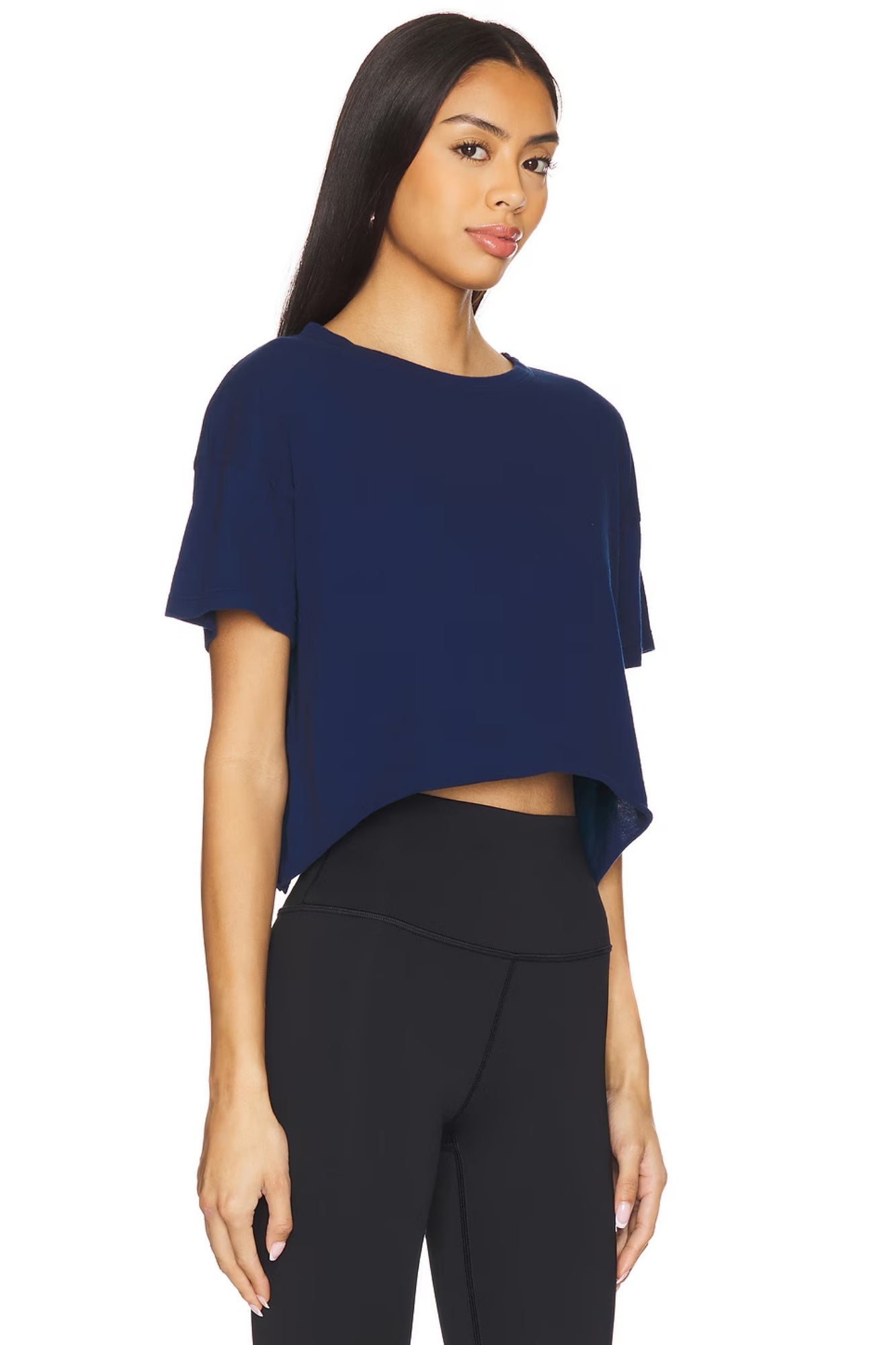CROPPED NAVY TEE