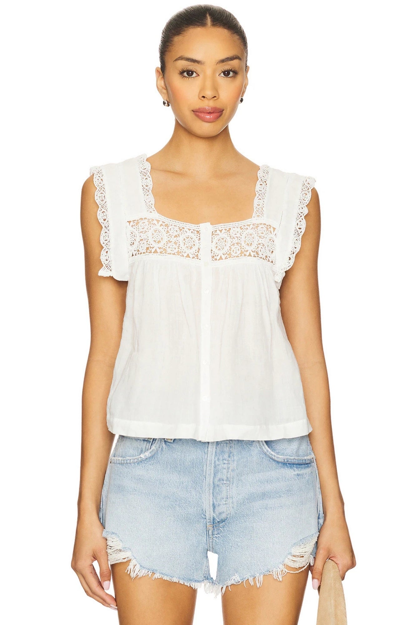 MIA EMBROIDERED TOP WHITE