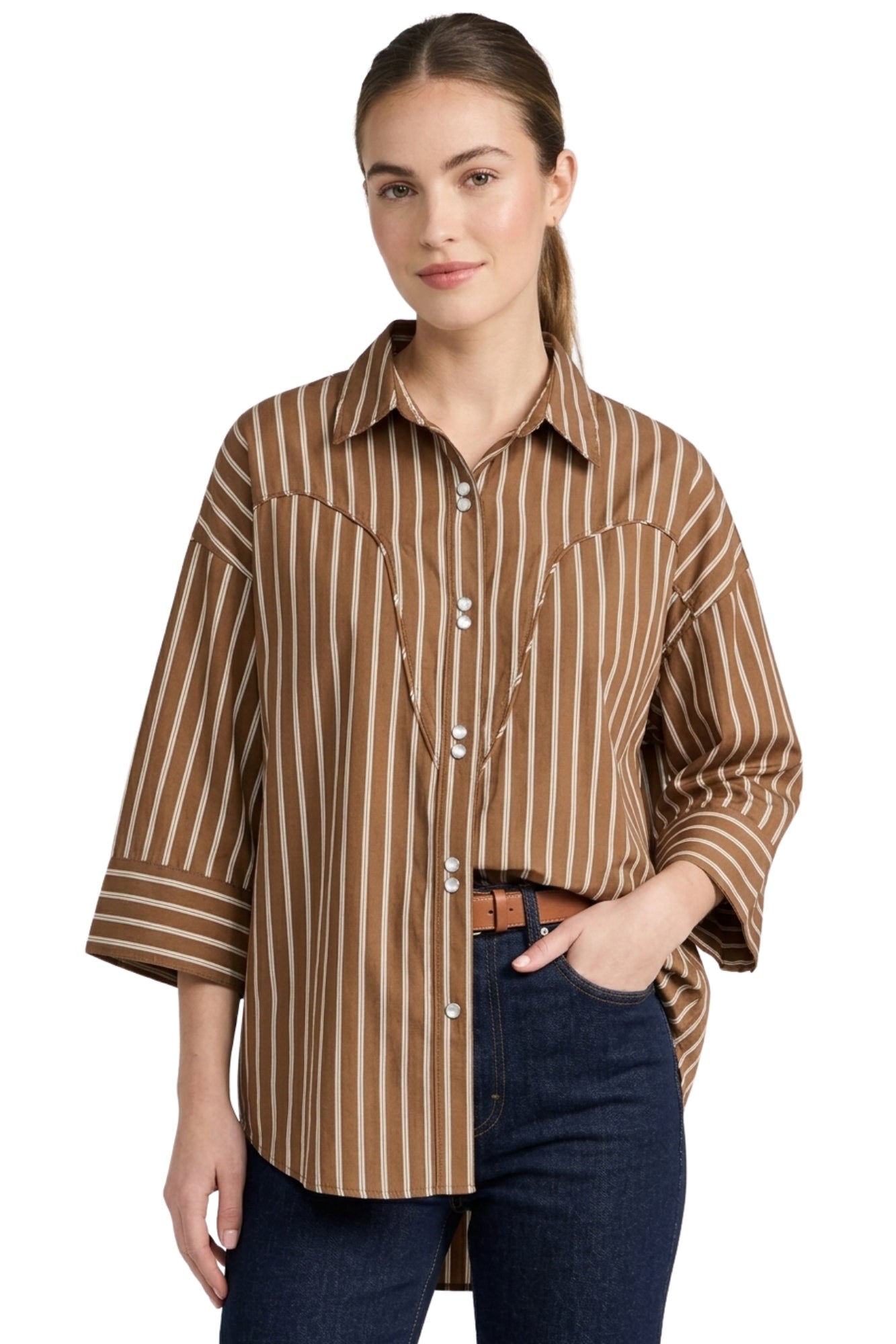 ARIZONA STRIPES SHIRT IN CACAO