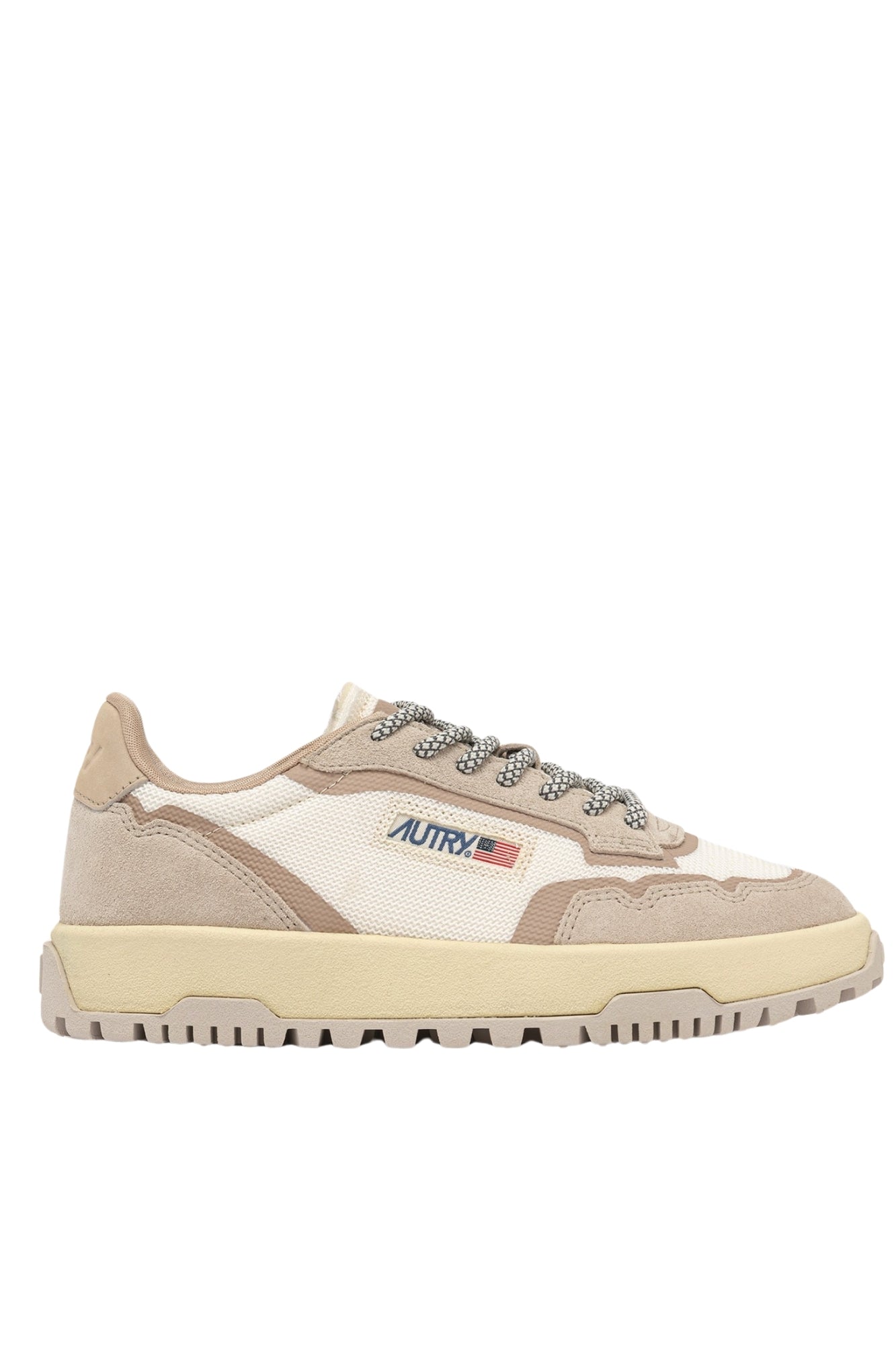 WILDPACE LOW SNEAKERS IN WHISPER WHITE AND SAND MESH AND SUEDE