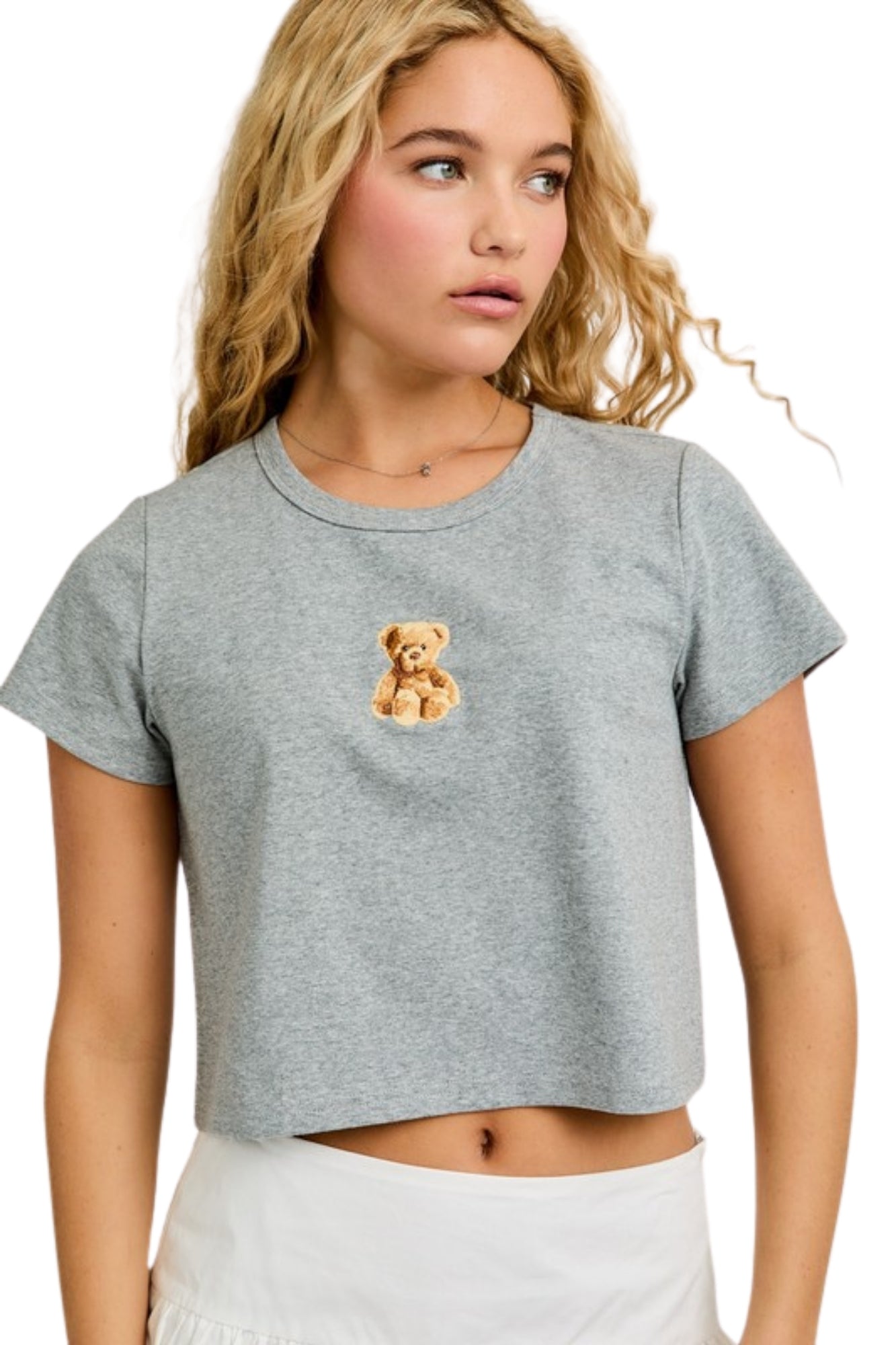 BEAR EMBO SHORT SLEEVE ROUND NECK BABY TEE