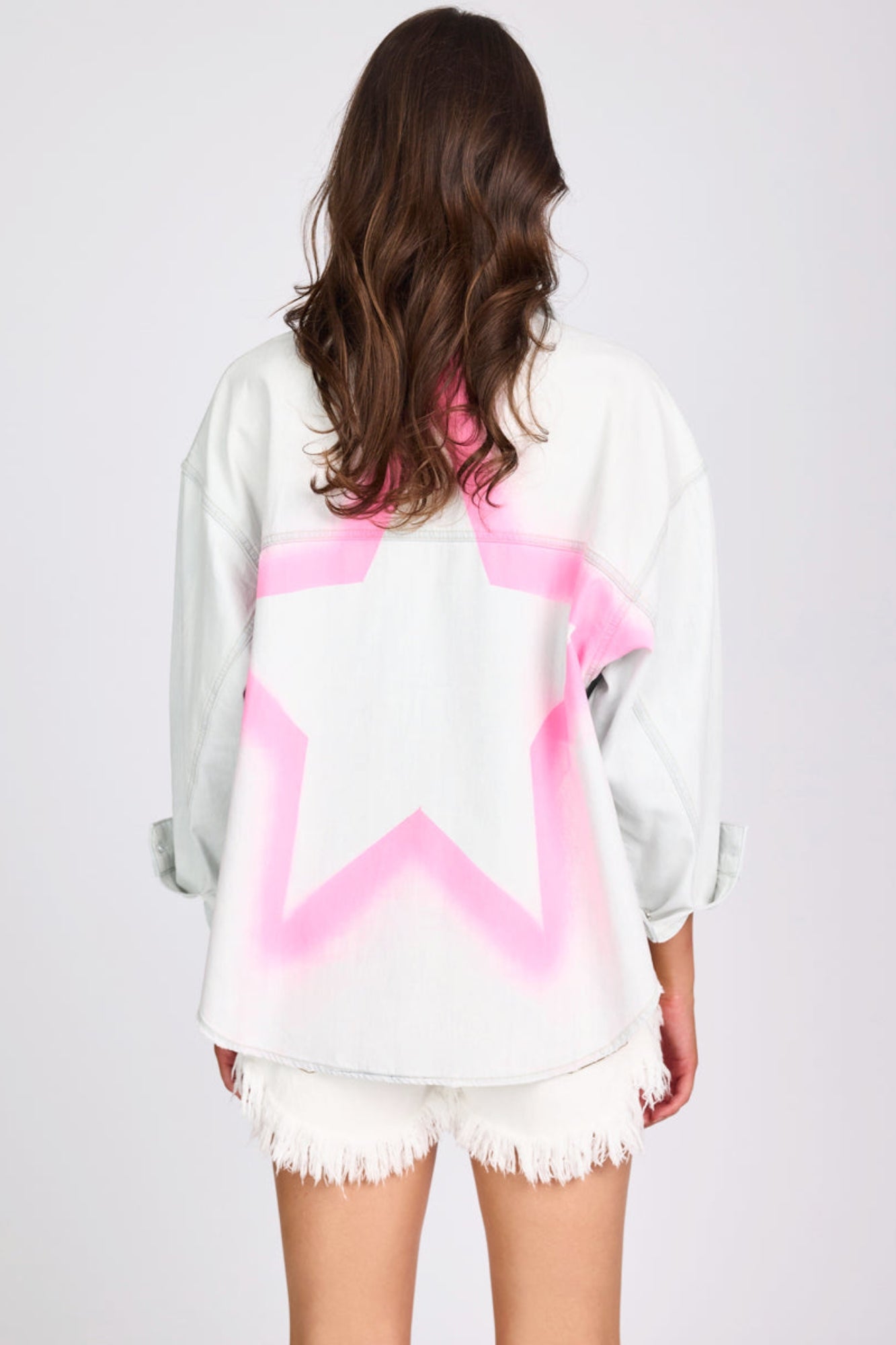 HAND SPRAYED STAR DENIM DARIA SHIRT