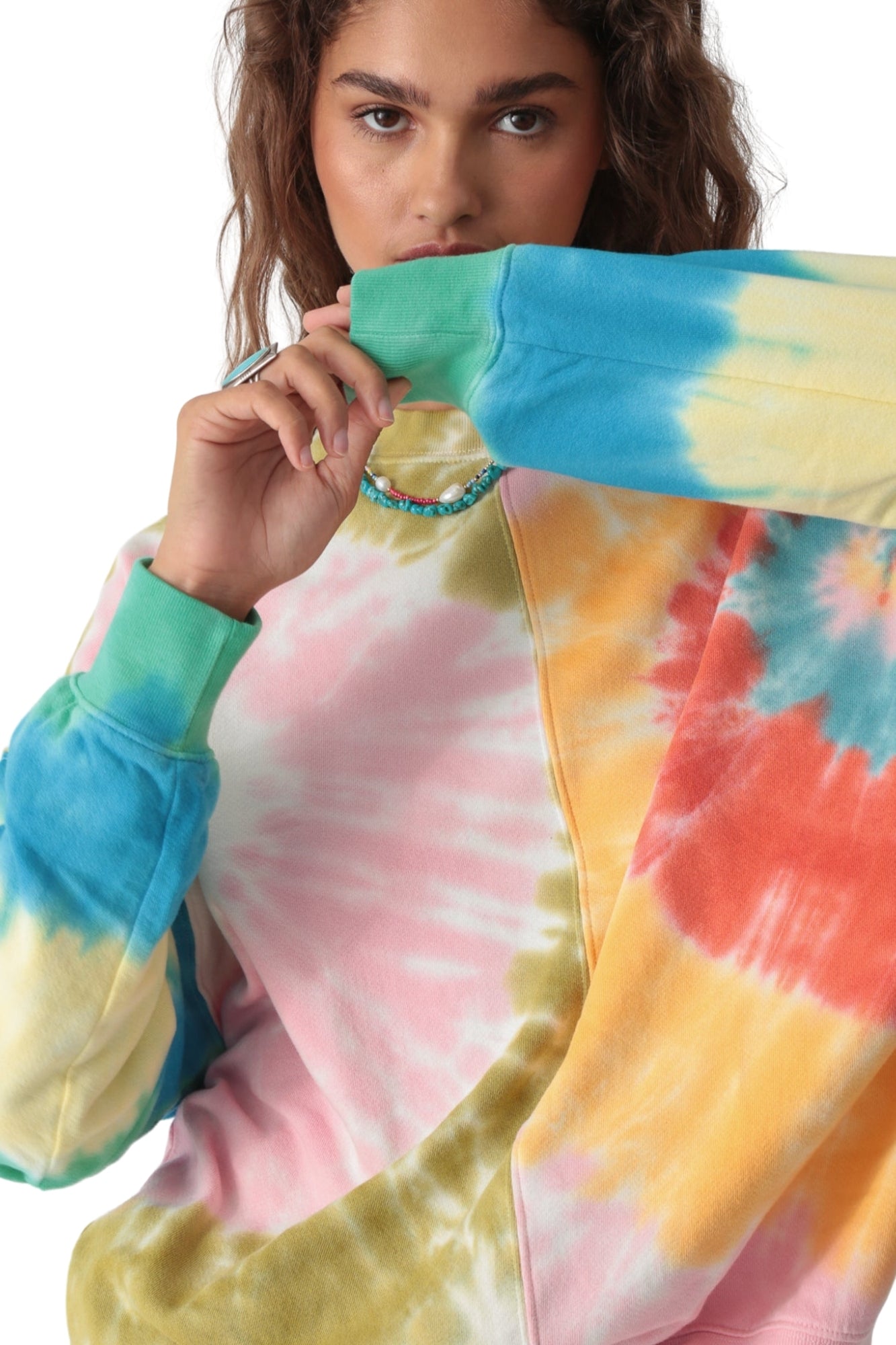 BHODI GREEN MULTI SWEATSHIRT PATCHWORK