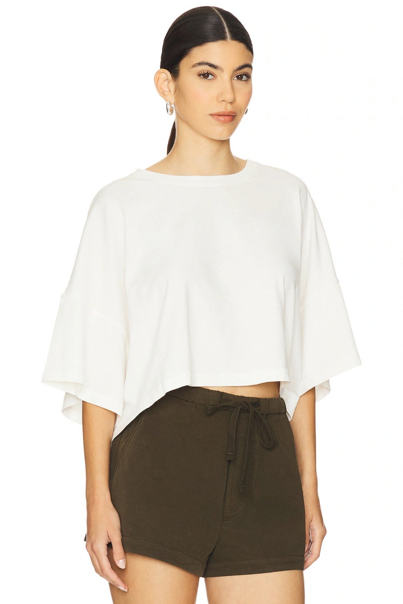 CROP CAPE TEE IN PASHMINA