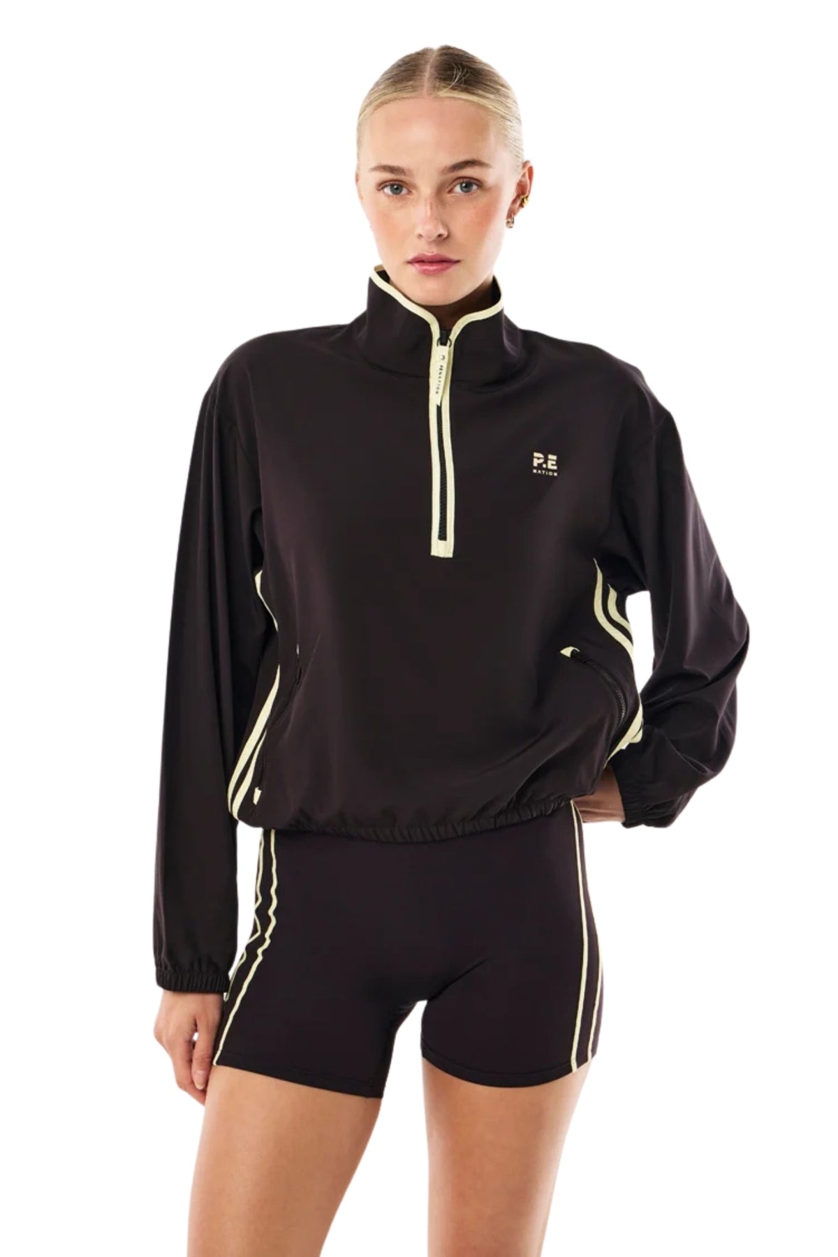 ECHO QUARTER ZIP IN BLACK BEAN