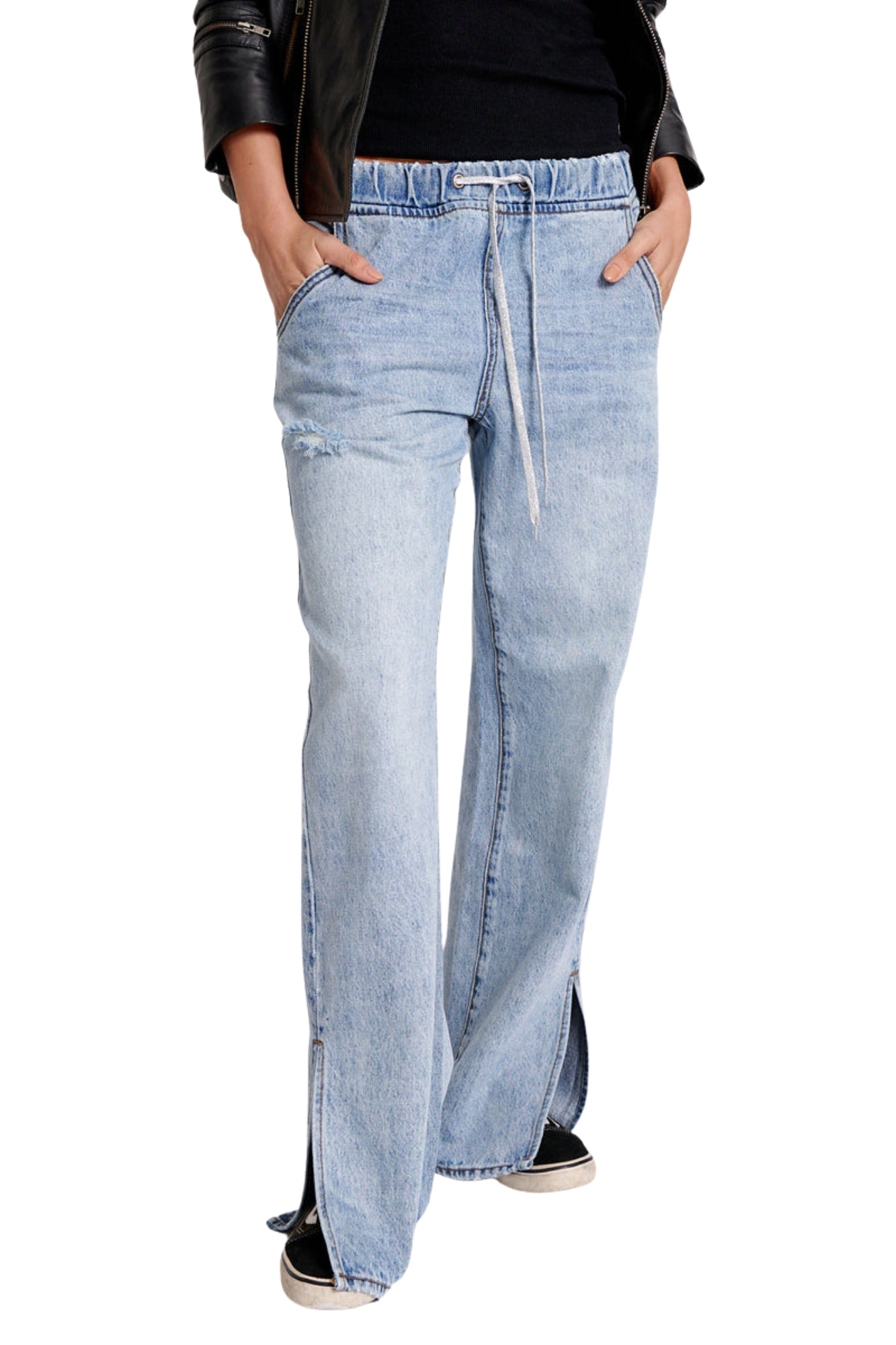 SALTY DOG ROADHOUSE WIDE LEG DRAWSTRING EANS