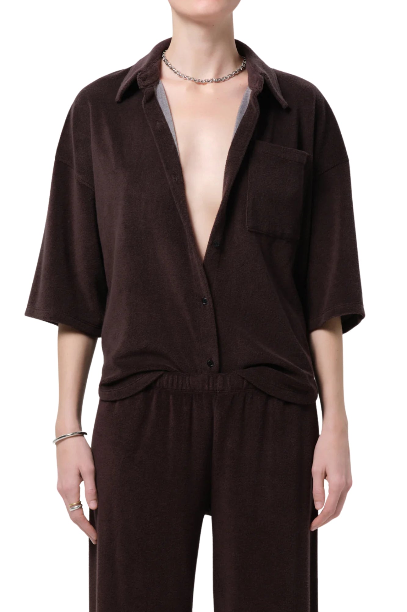 FRANCIS KNIT SHIRT IN CHOCOLATE