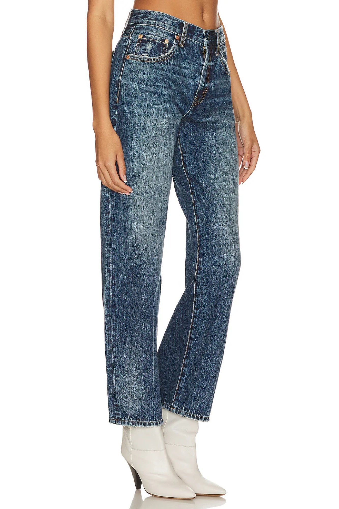LEXI MID RISE BOWED STRAIGHT IN ARTISAN