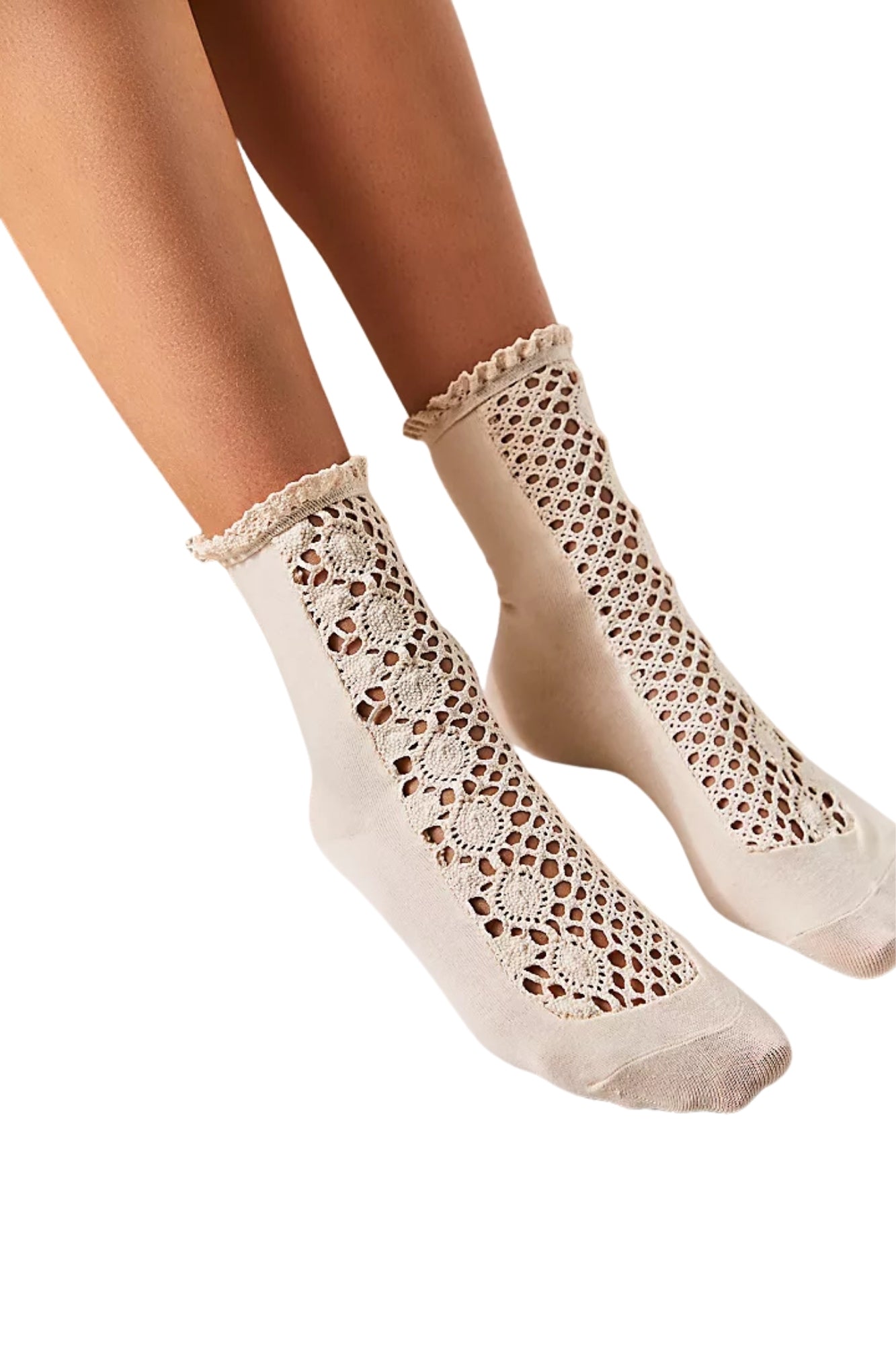 RUBIES IVORY CROCHET SOCKS