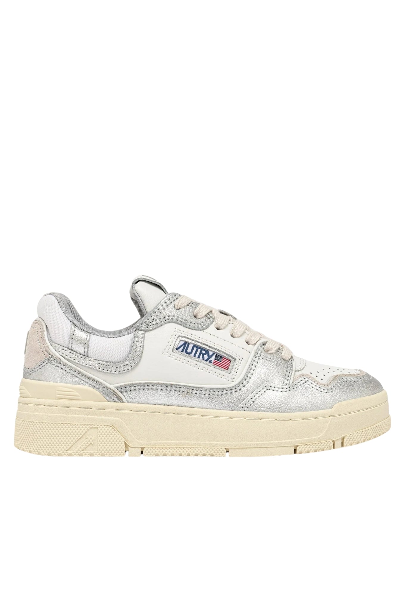 CLC LOW SNEAKERS IN SILVER-TONE LEATHER