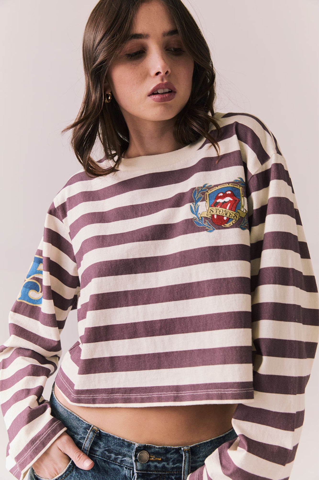 COAST COTTON JERSEY IMPALA LONG SLEEVE RUGBY STRIPE TEE