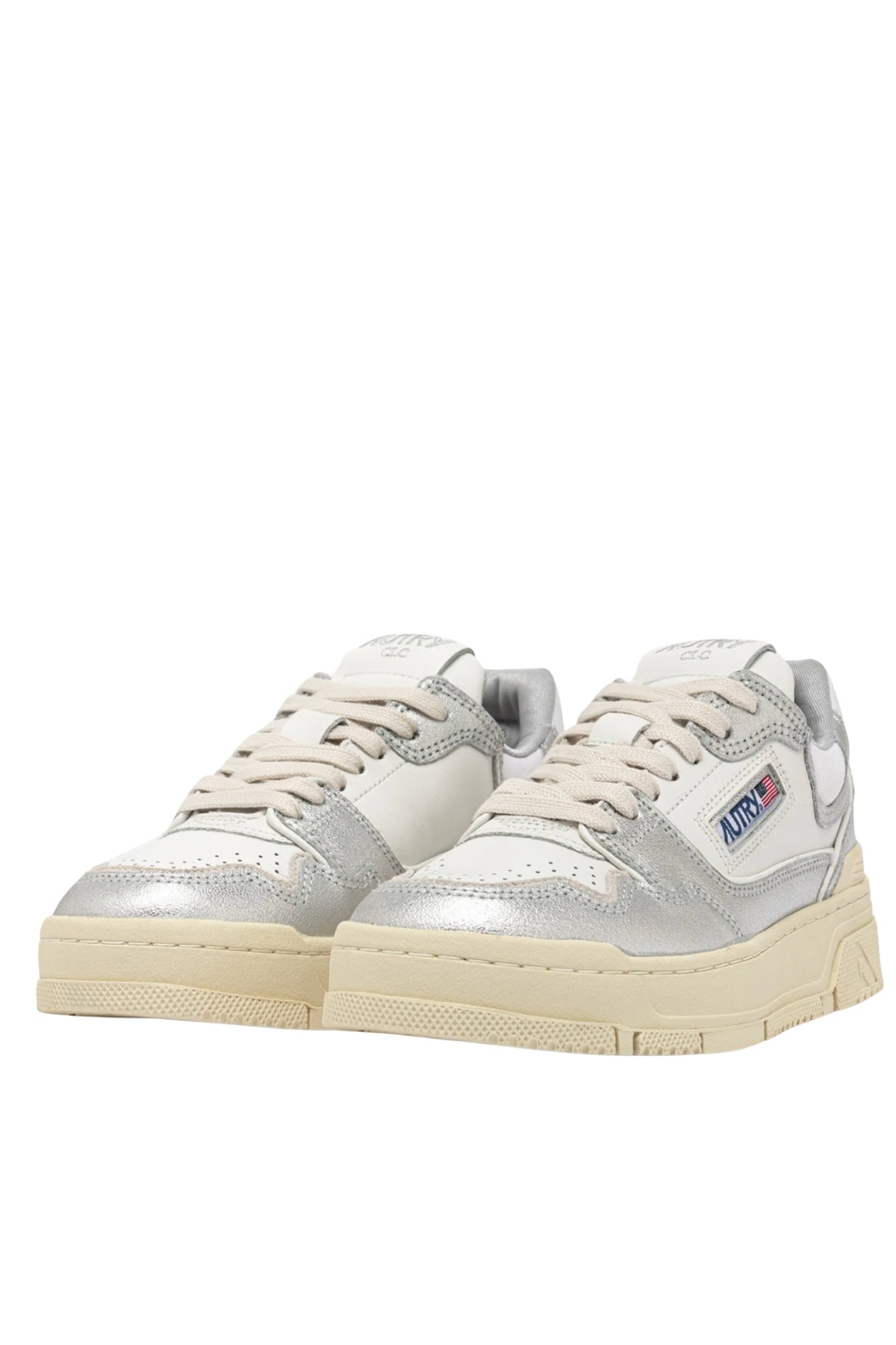CLC LOW SNEAKERS IN SILVER-TONE LEATHER