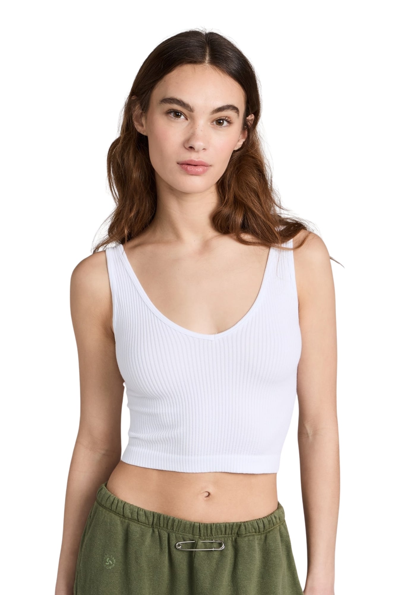SOLID RIB WHITE BRA
