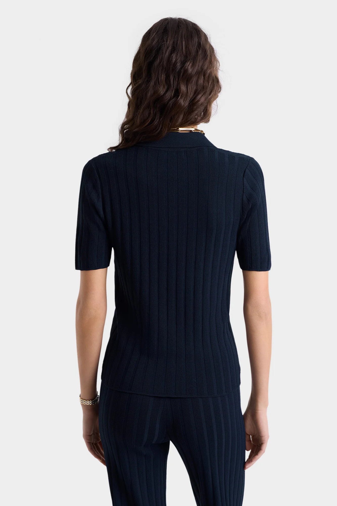 SRC RIBBED DARK NAVY POLO