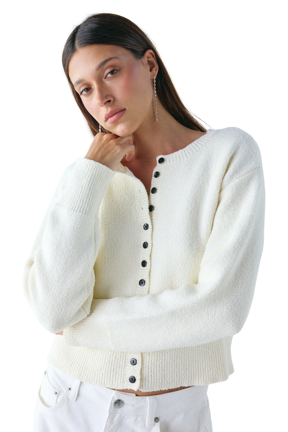 MINNIE KNIT CARDIGAN CREAM