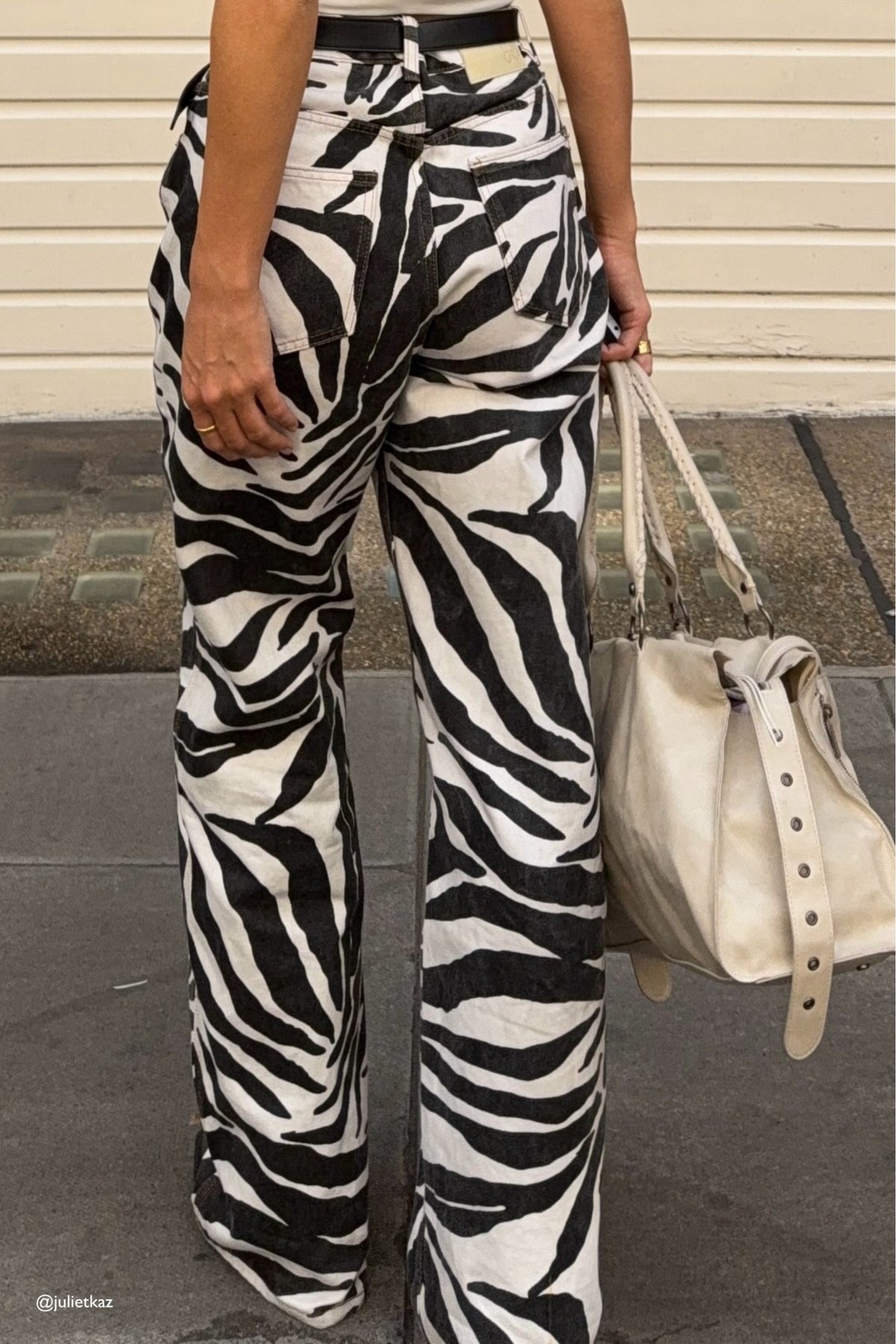 MANON MID RISE DENIM ZEBRA