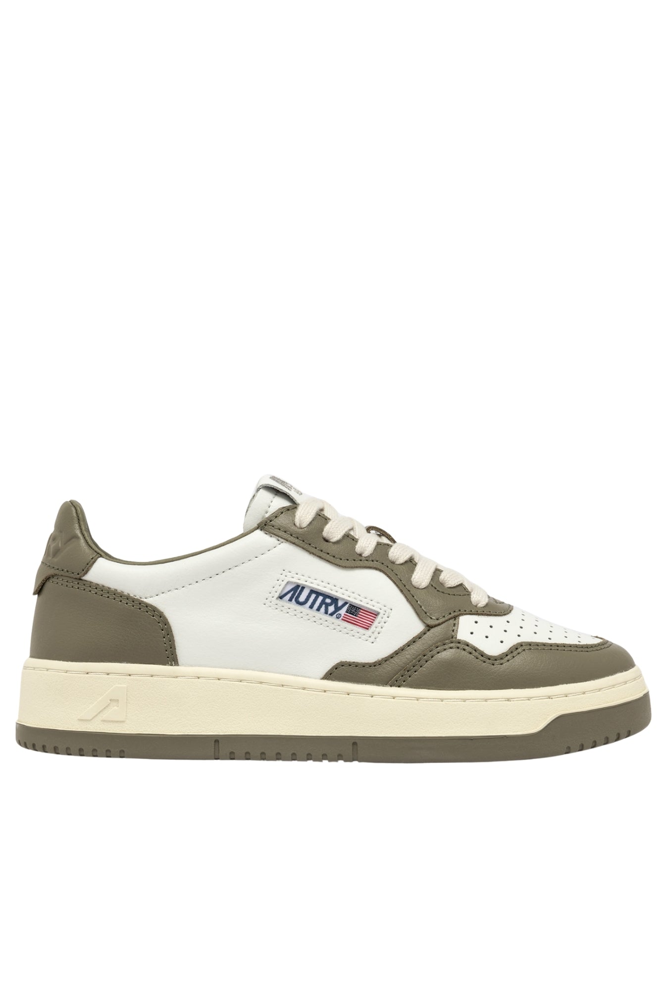 MEDALIST LOW SNEAKERS IN WHITE AND AMAZON LEATHER AND BEIGE SUEDE