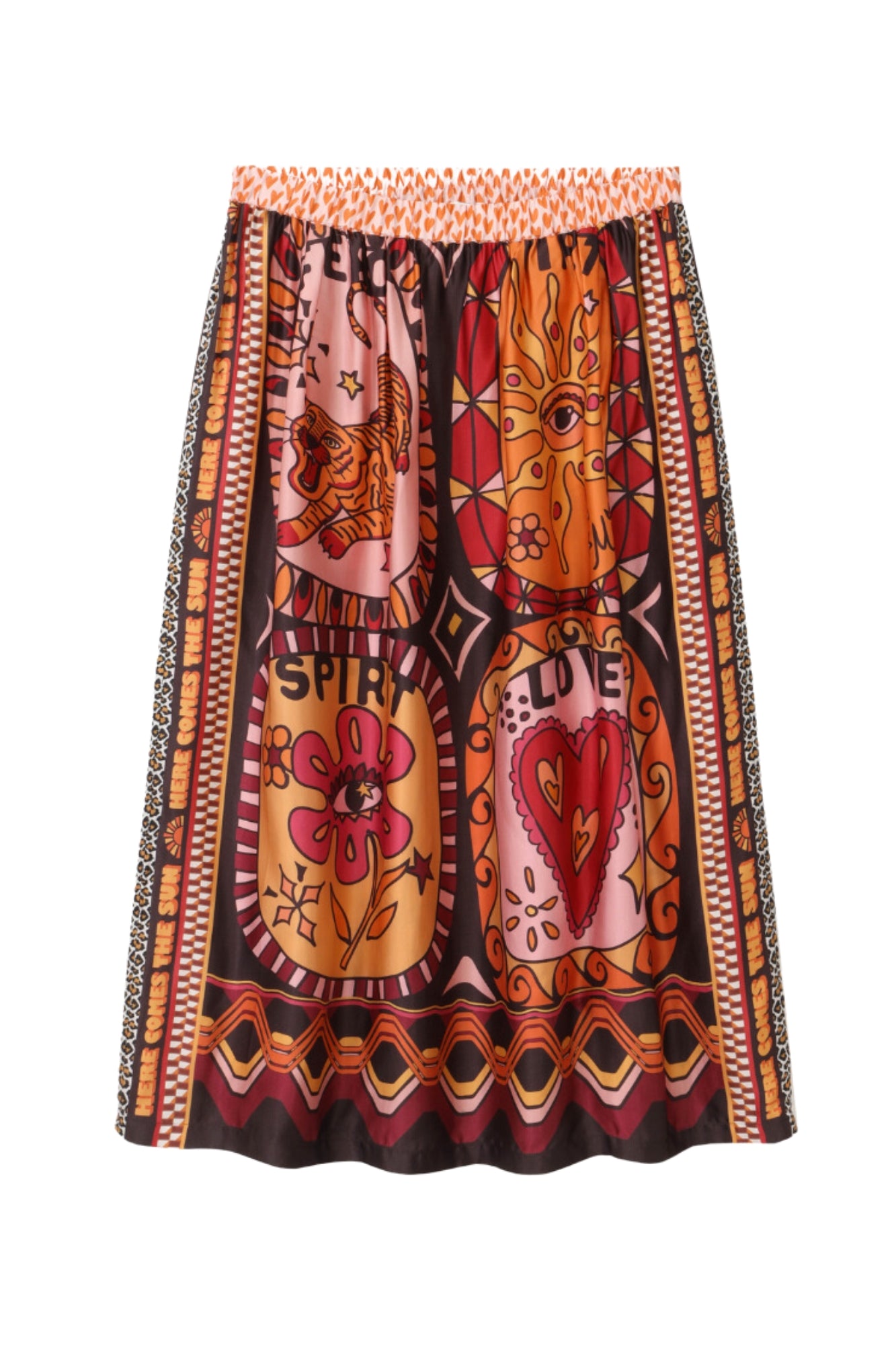VANESSA PRINTED SUNSET MIDI SKIRT