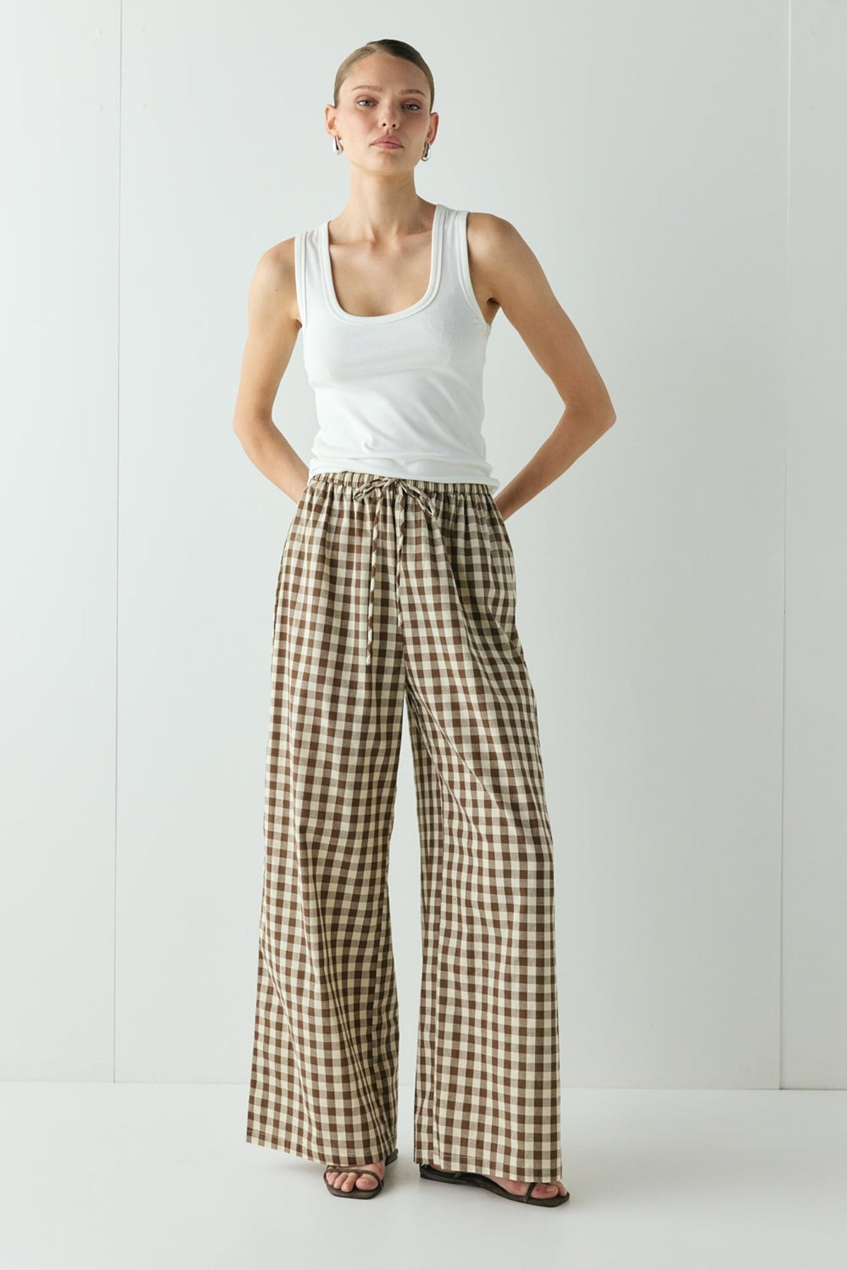 RAYA PANTS BROWN CHECK