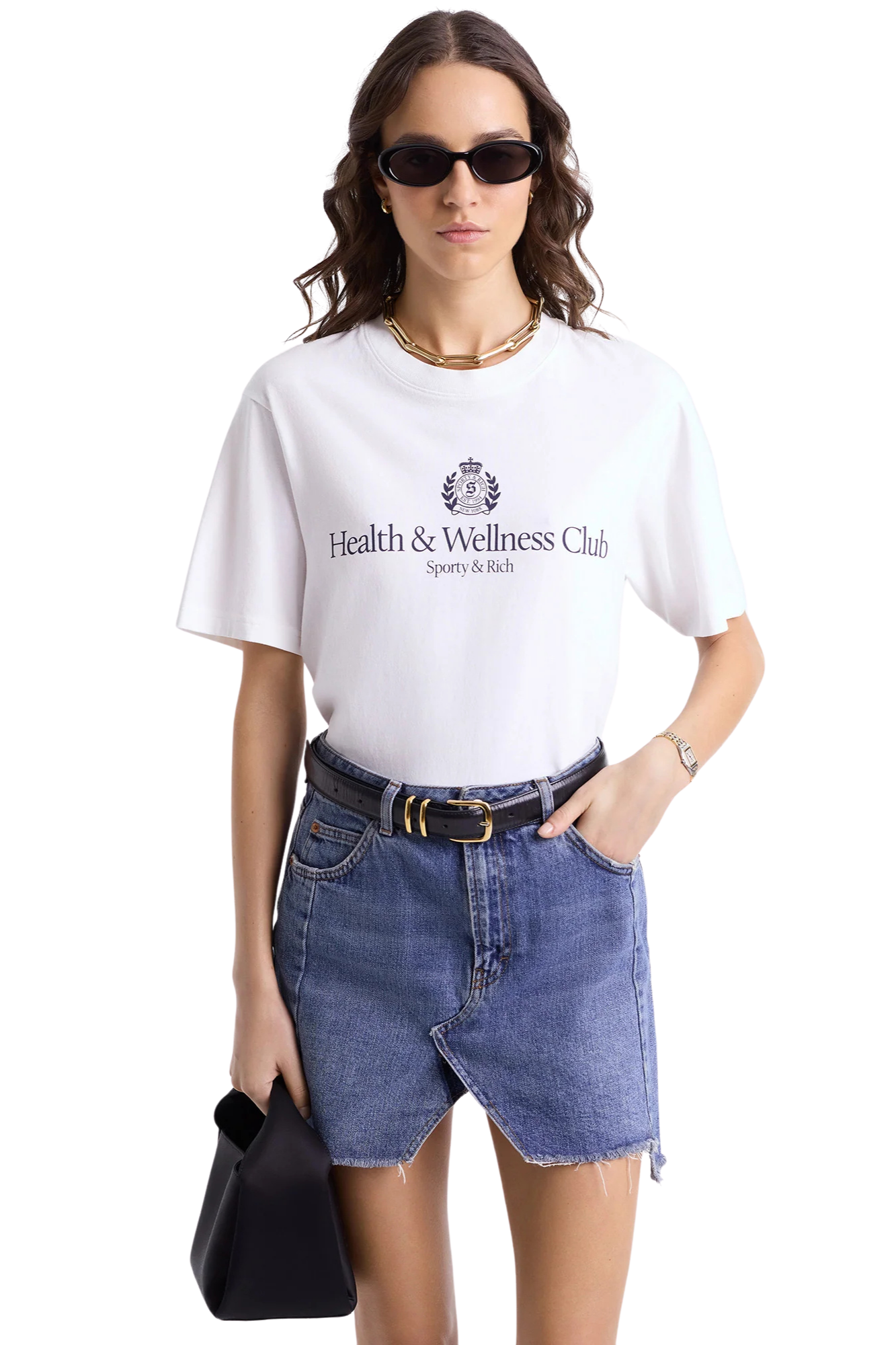 H&W CREST WHITE T-SHIRT