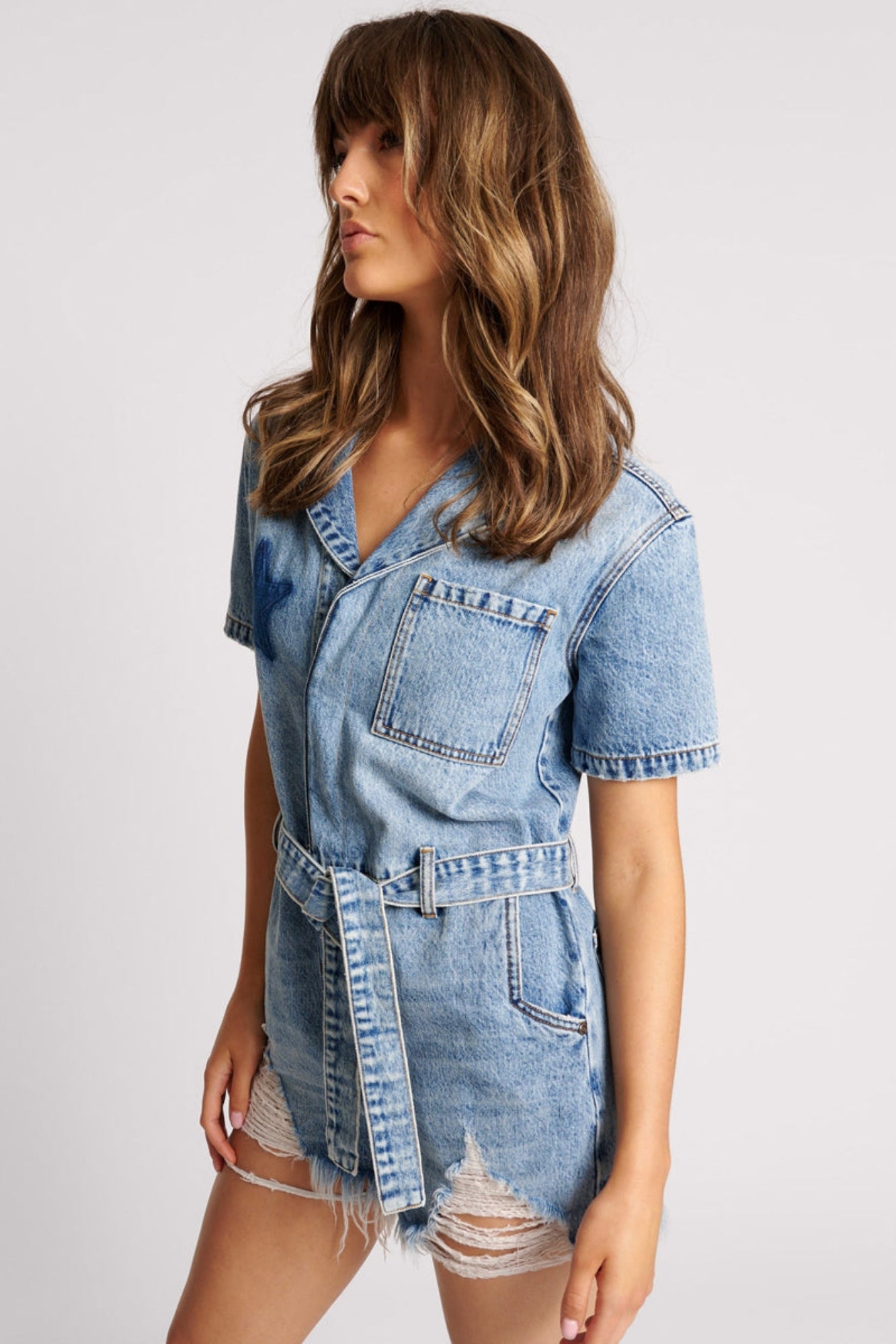 HOLLYWOOD NIGHT MOVERS DENIM JUMPSUIT
