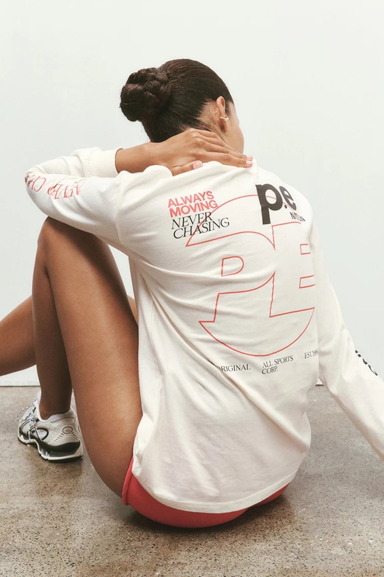 VOLTAGE LONG SLEEVE TEE IN WHISPER WHITE