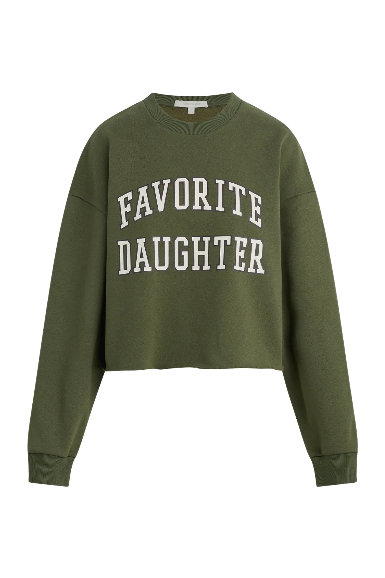 THE CROPPED COLLEGIATE SMOKE TREE GARDENIA SWEATSHIRT