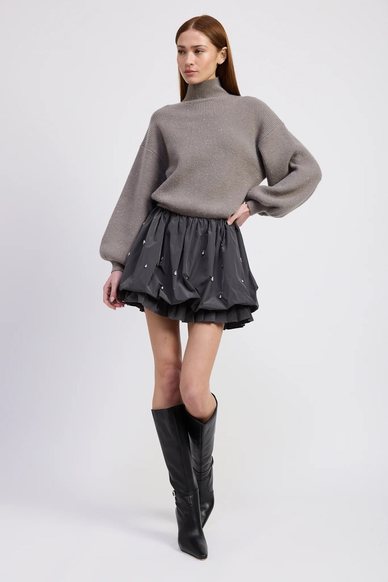 FLORENTINA GRAY MINI DRESS