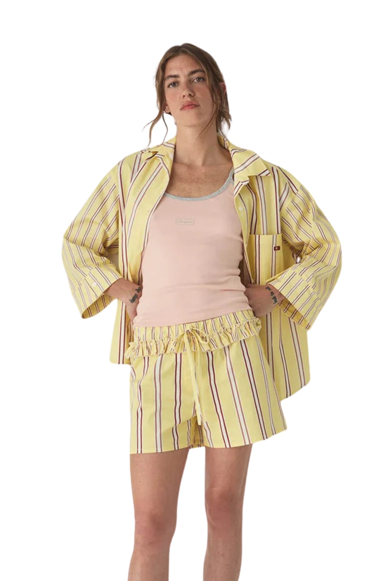 CAOS BUTTER STRIPED POPLIN SET