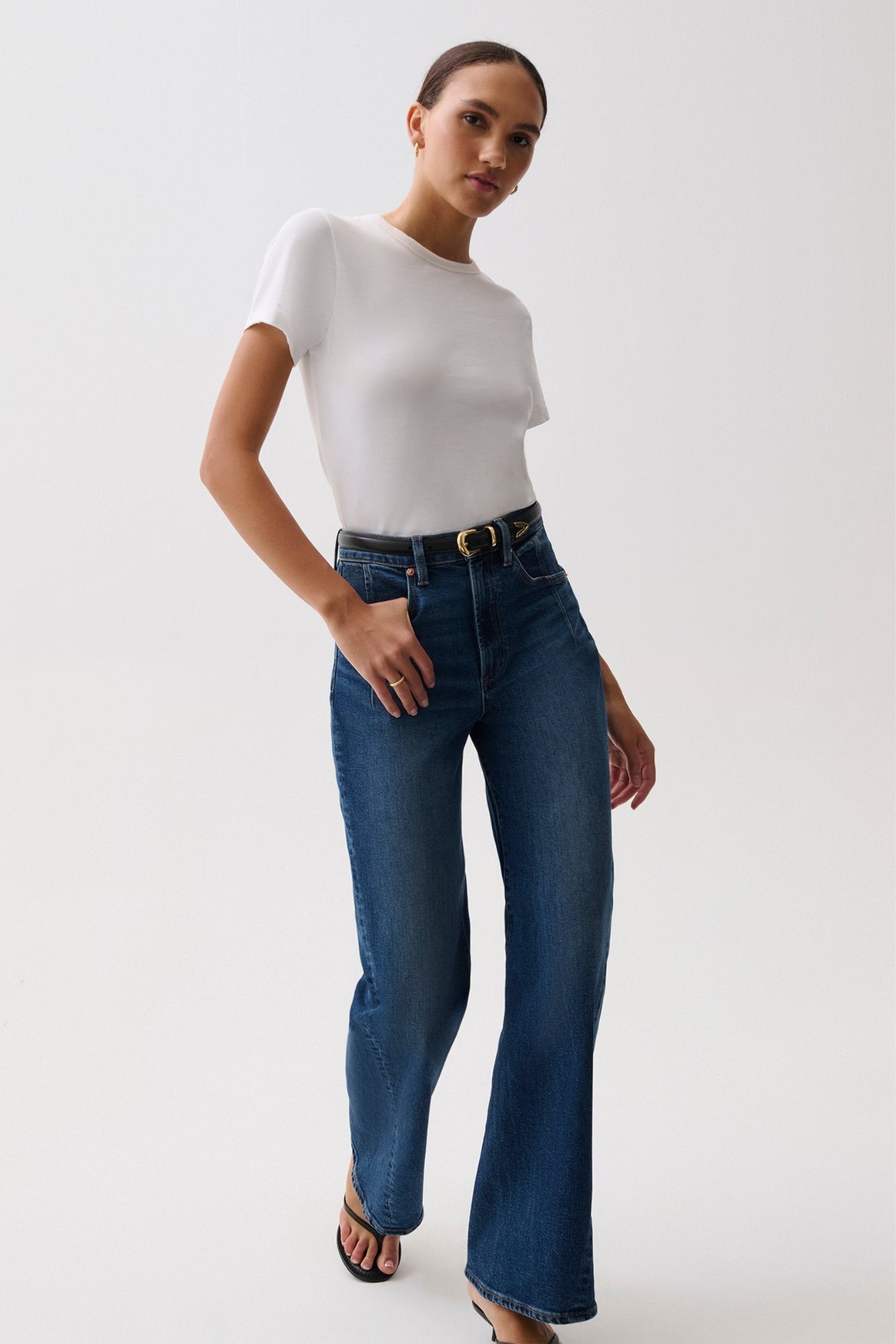 KYRA HIGH RISE BOWED WIDE LEG IN INKWELL