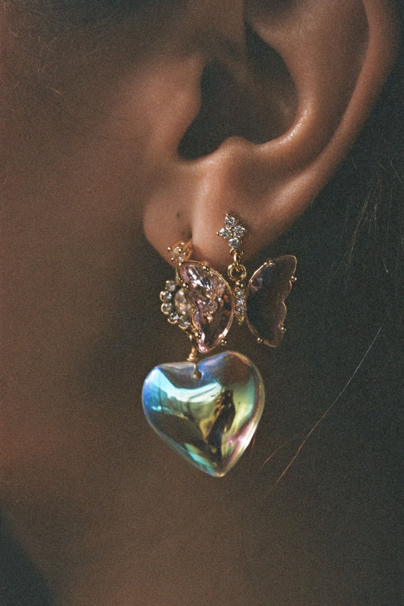 THE REBECCA HEART GOLD EARRINGS