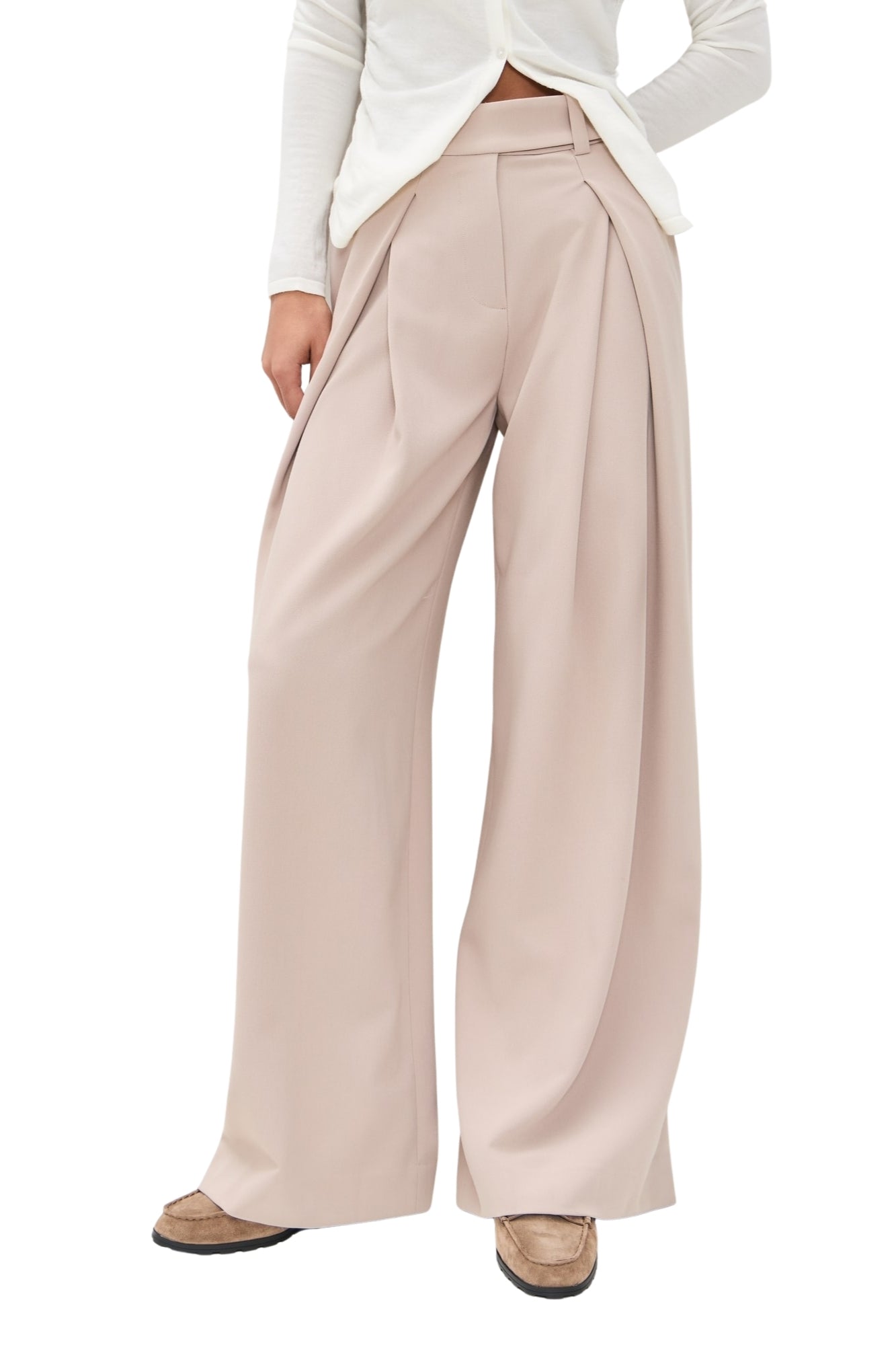 PLEATS FOR DAYS MOCHA PANTS
