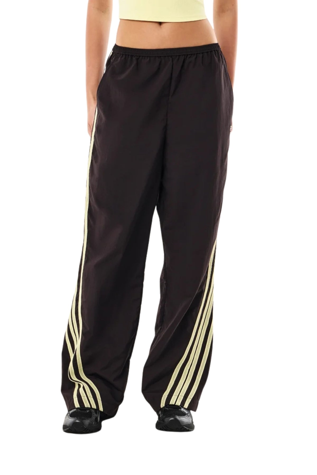 RADIUS PANT IN BLACK BEAN AND SOFT YELLOW