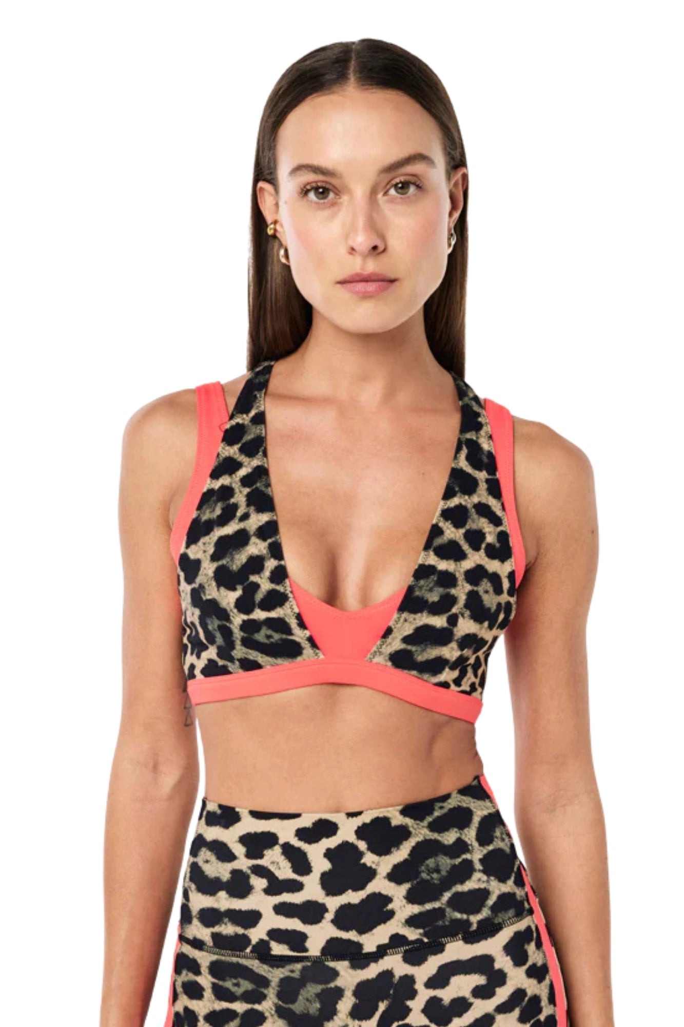 UNITY SPORTS BRA IN LEOPARD AND DIVA PINK