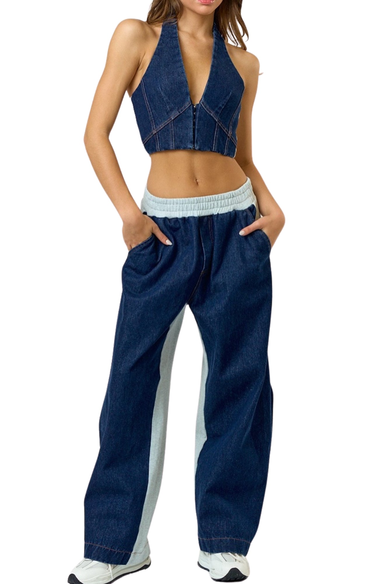 DENIM FRENCH TERRY SET
