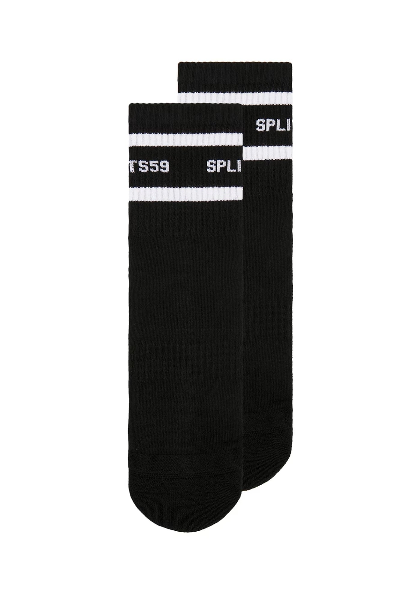 LOGO STRIPE ANKLE SOCK WITH GRIP BLACK AND WHITE
