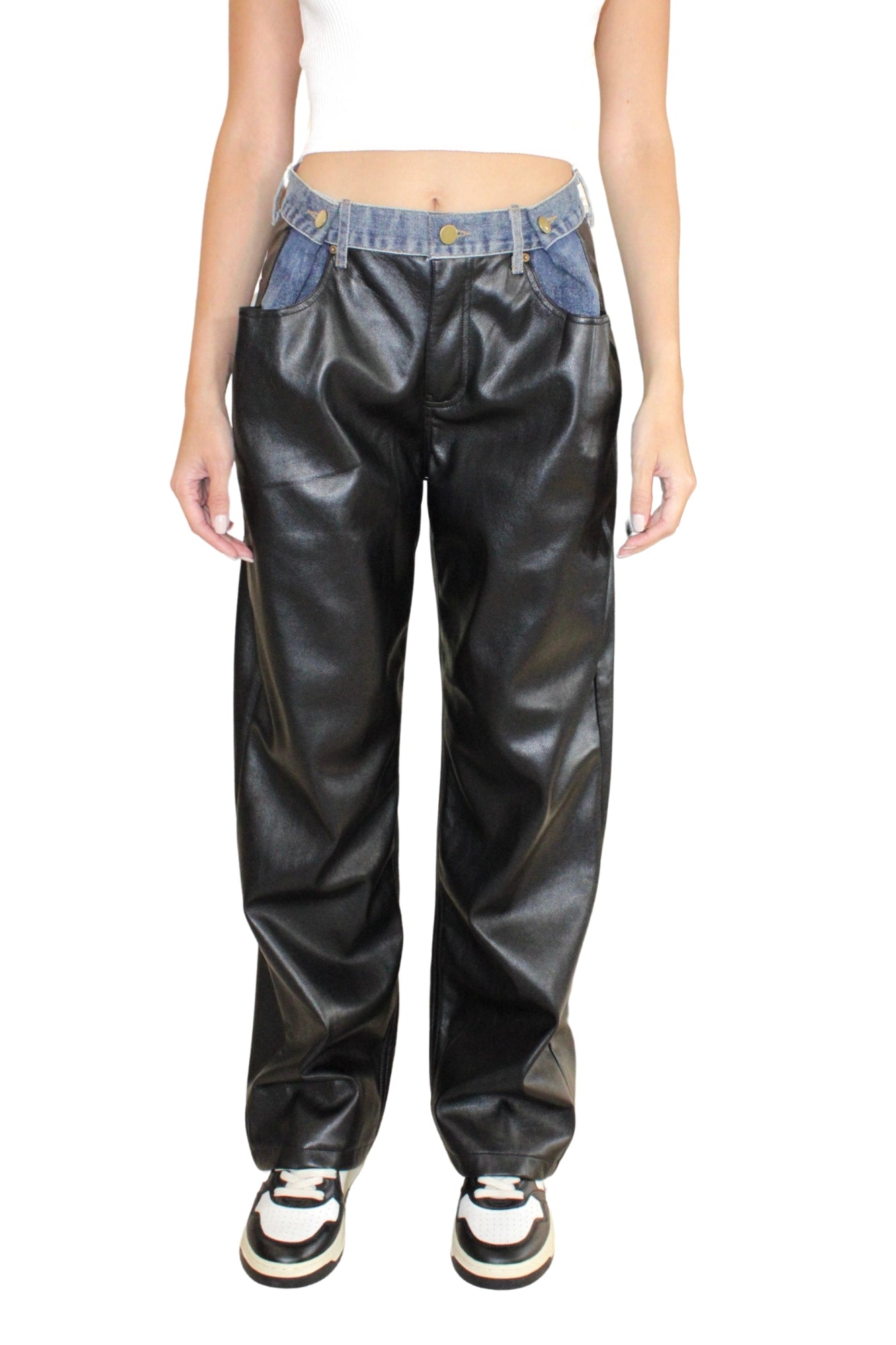 DAKOTA CONTRAST BLACK PANTS