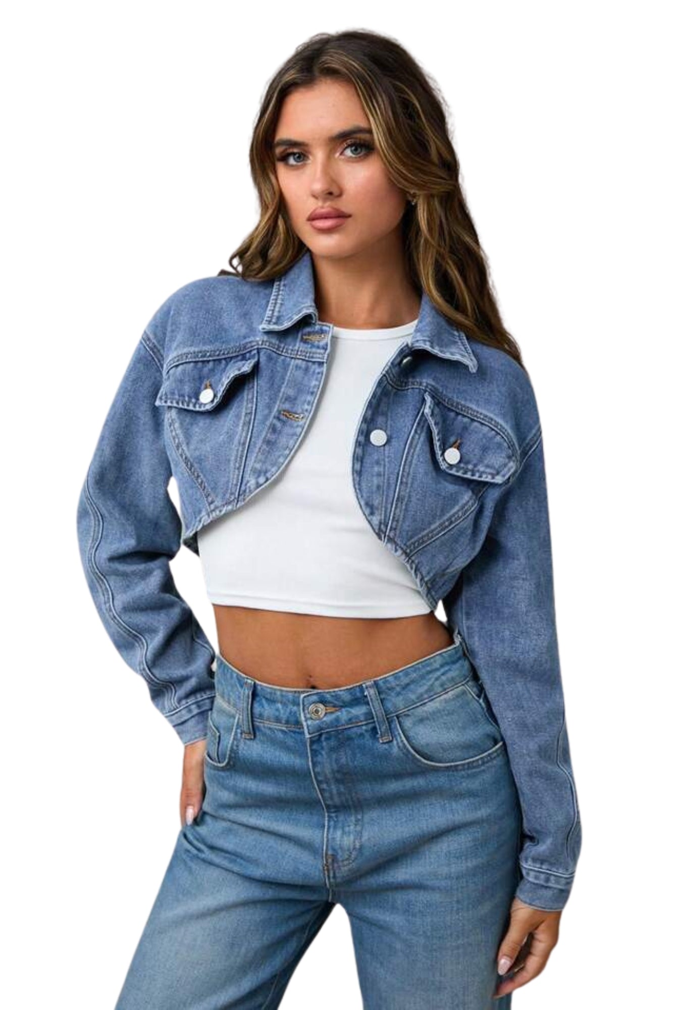 CROP DENIM JACKET