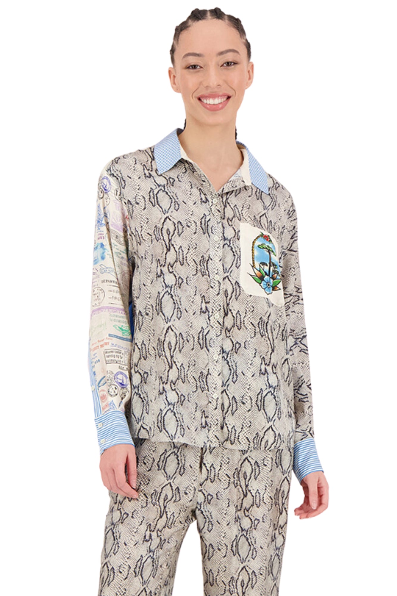 ISABEL PRINTED SNAKE CHARMER SHIRT