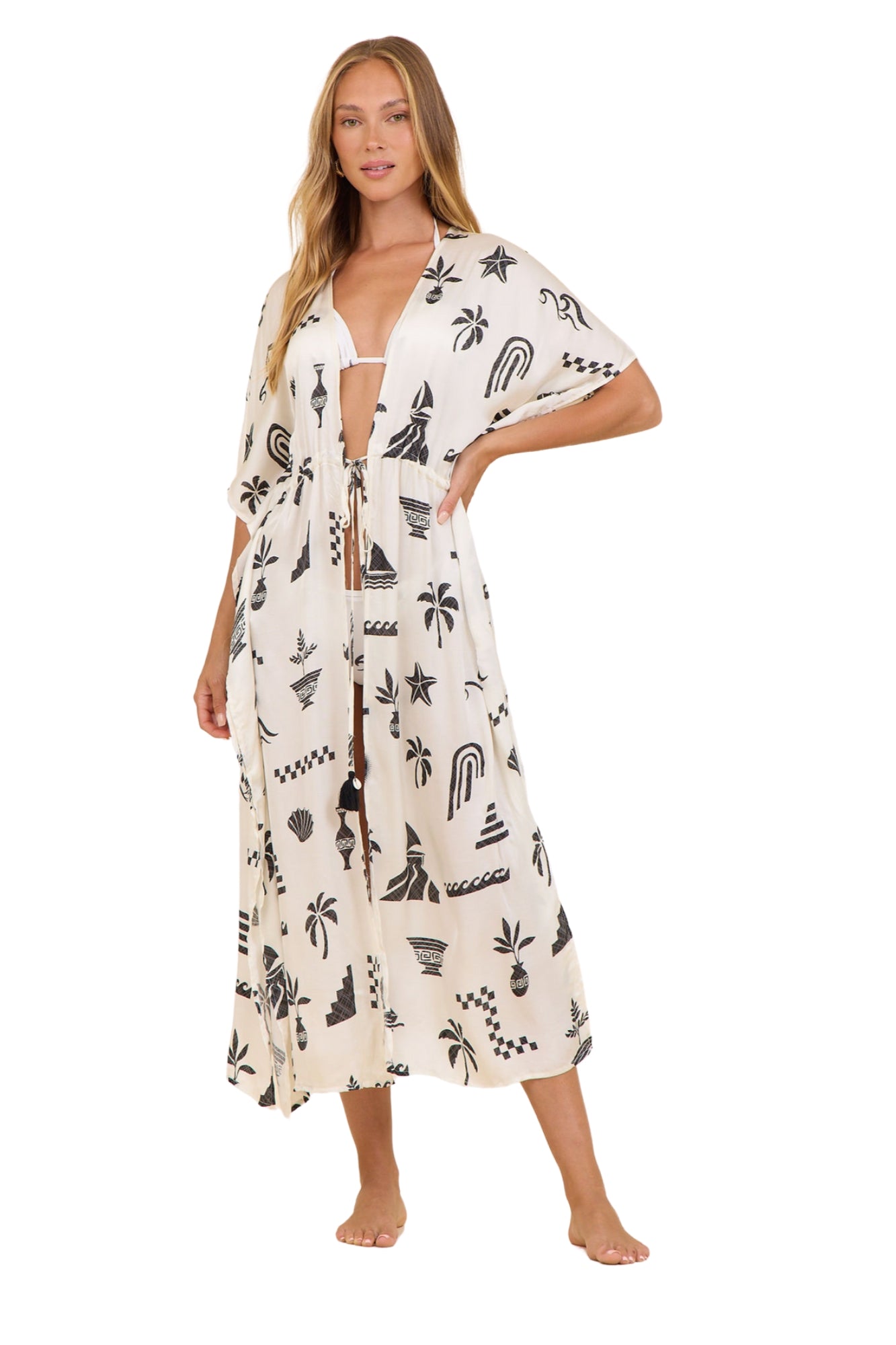 white christmas dresses Whitney Satin Floral Print Dress main image 1