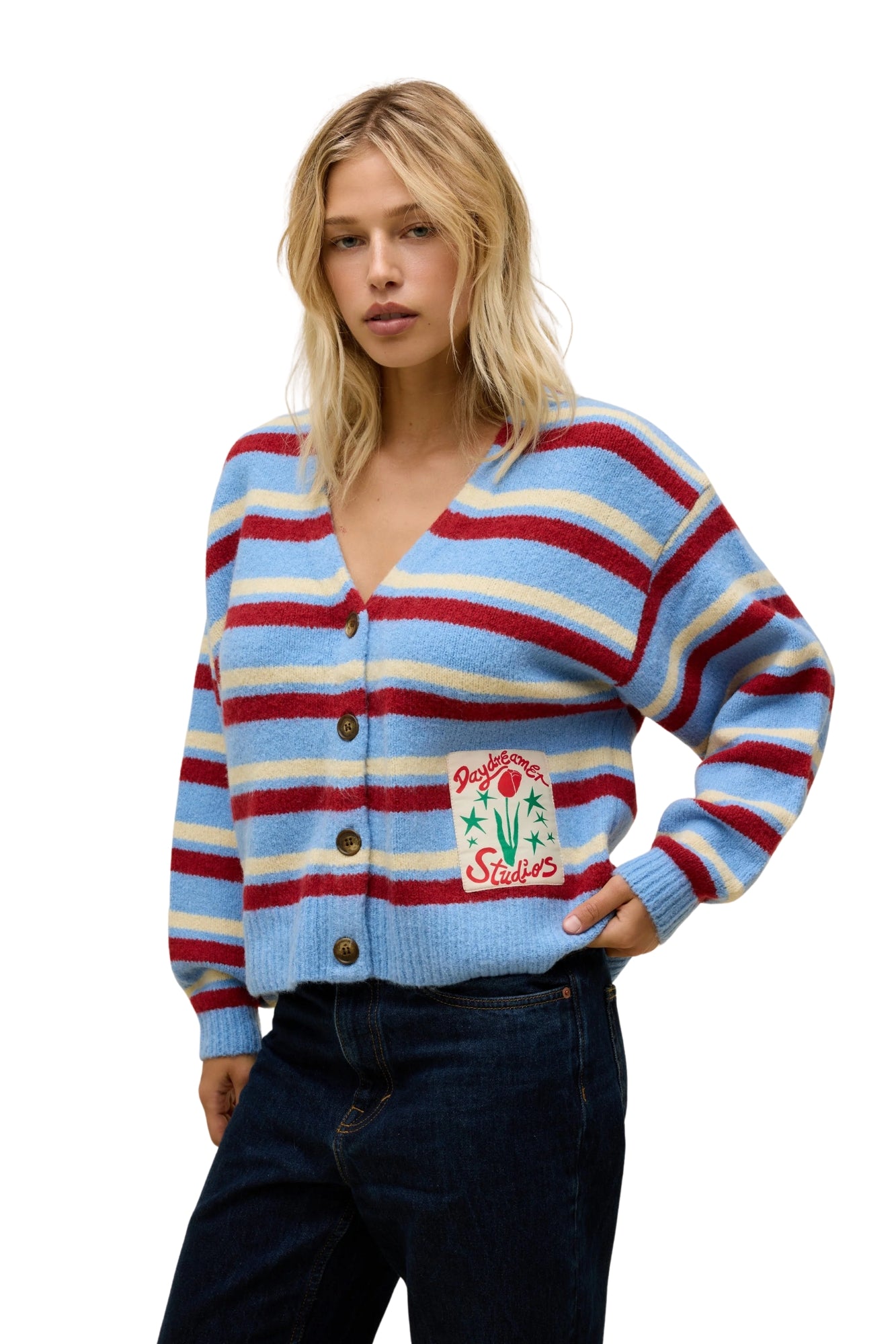 STRIPE BOXY AIREY BLUE KNIT