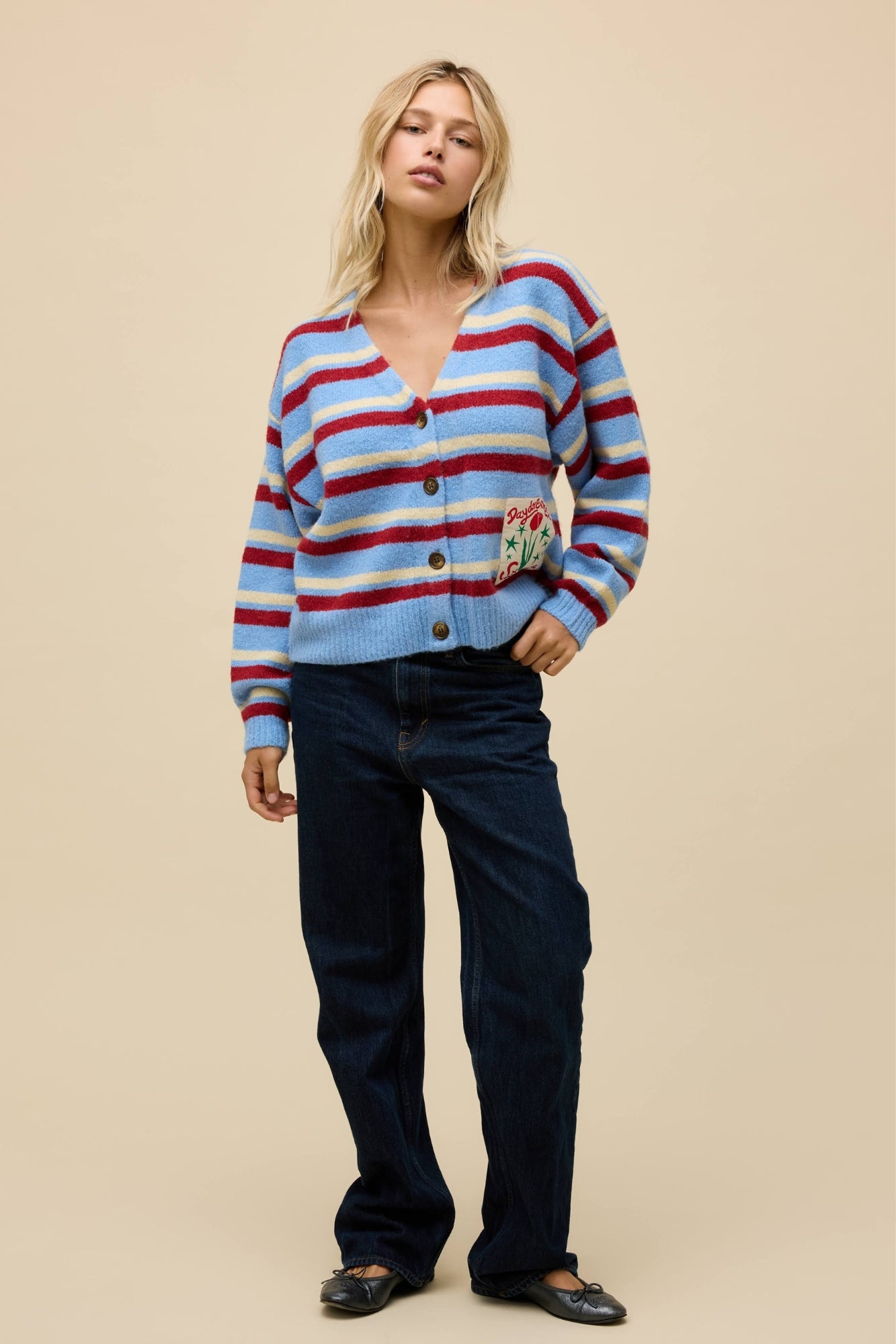 STRIPE BOXY AIREY BLUE KNIT