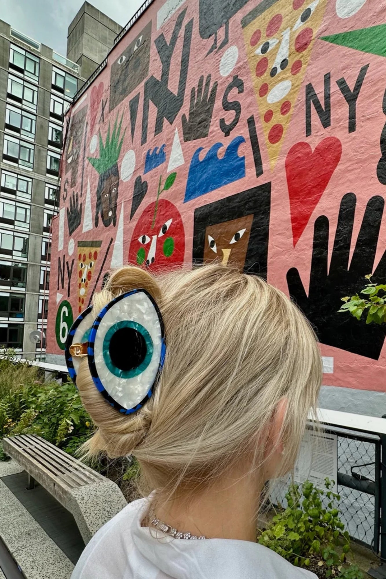 HAND PAINTED EVIL EYE CLAW HAIR CLIP