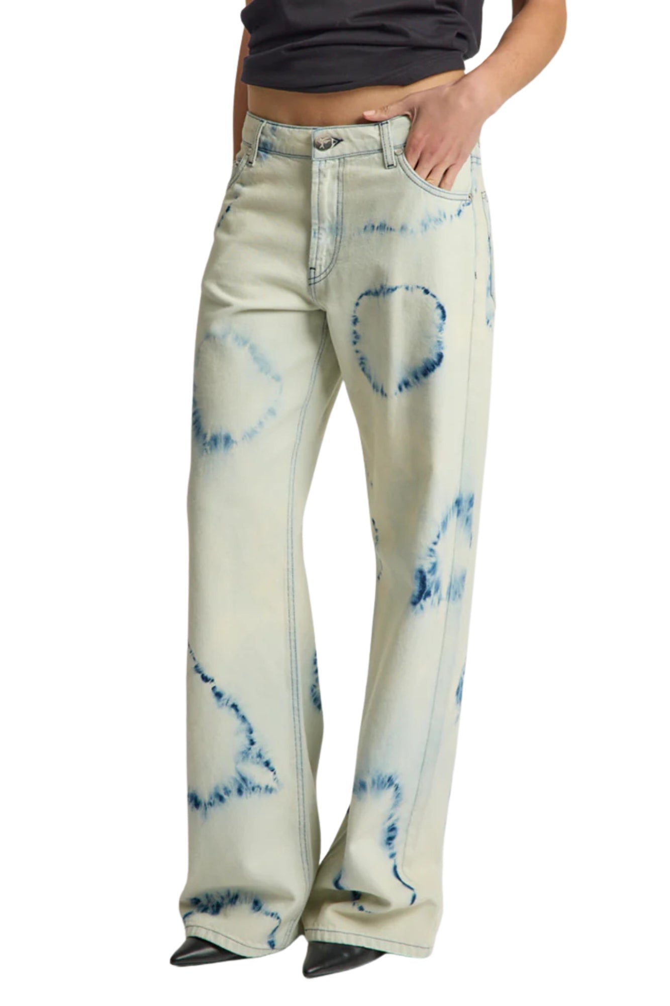 REVIVAL TIE DYE LOWRIDERS LOW WAIST DENIM