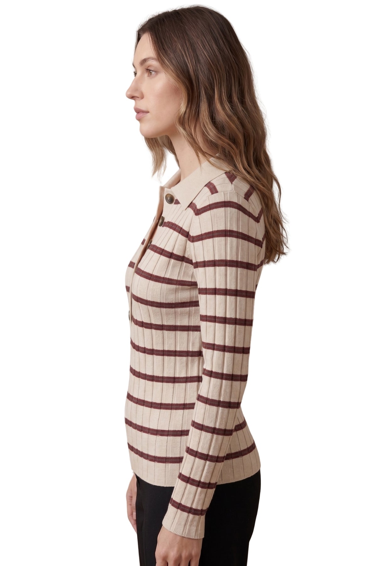 WEEKNIGHTS POLO CREAM BURGUNDY