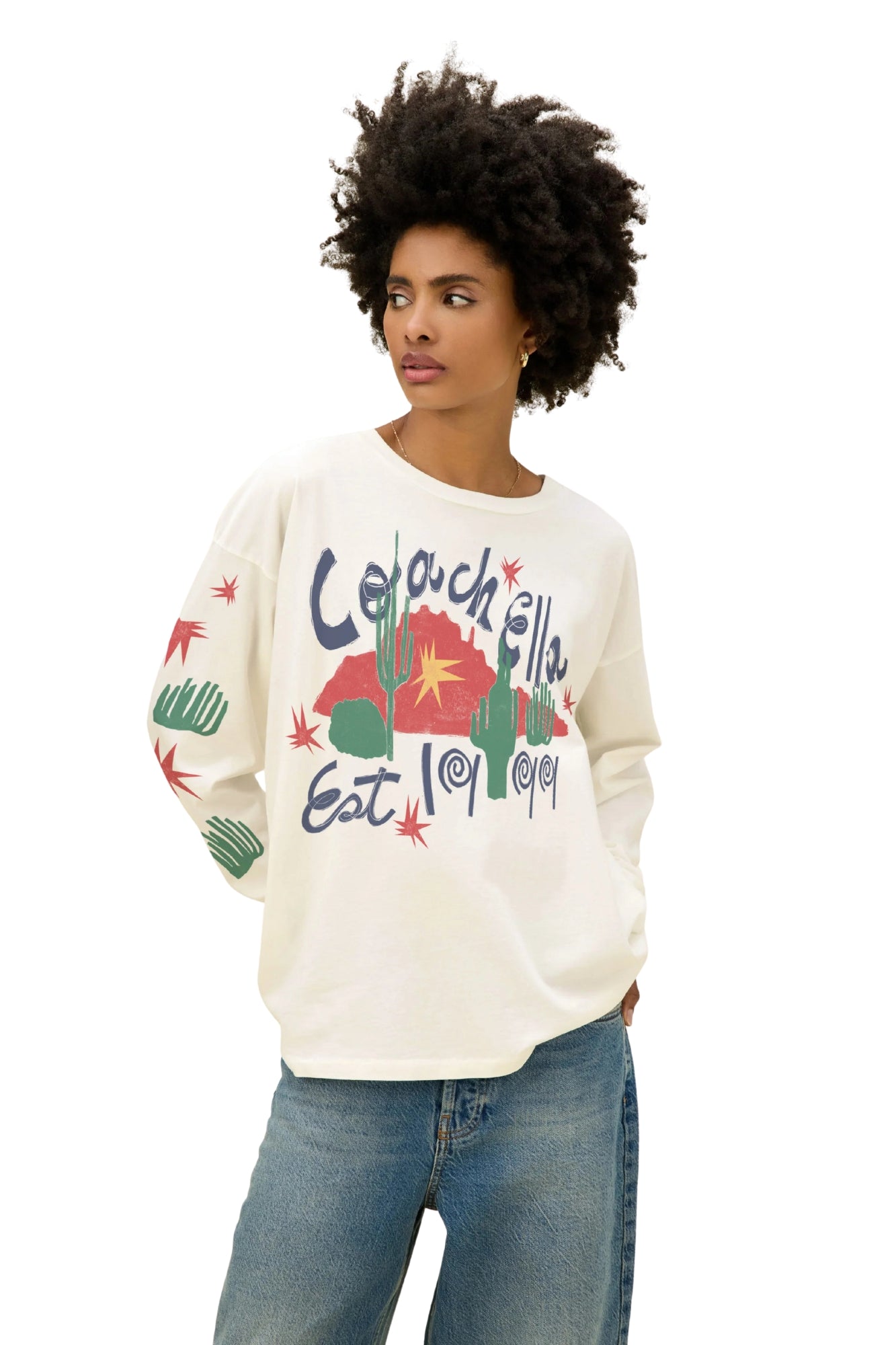 COACHELLA COLLAGE MERCH LONG SLEEVE DIRTY WASH TEE