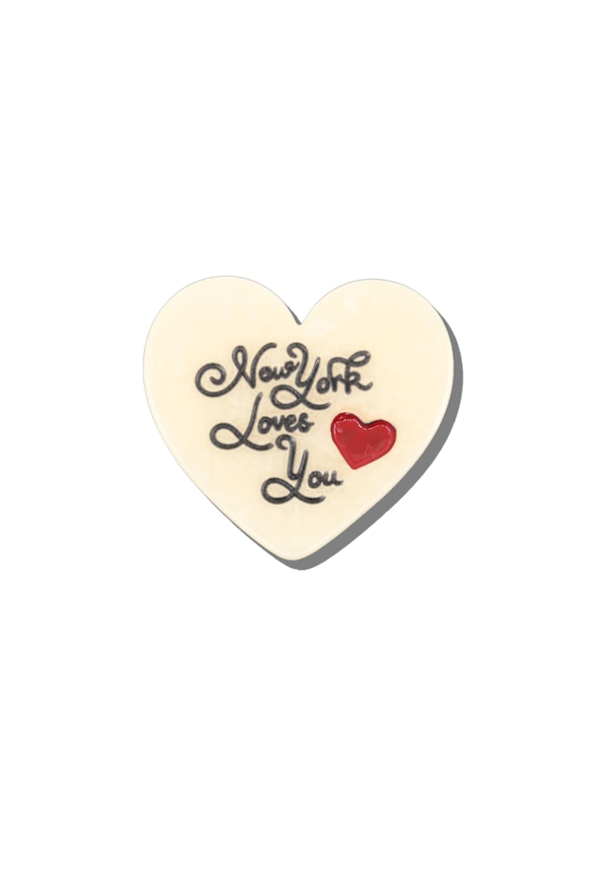 HAND PAINTED NEW YORK LOVES YOU HEART CLAW HAIR CLIP