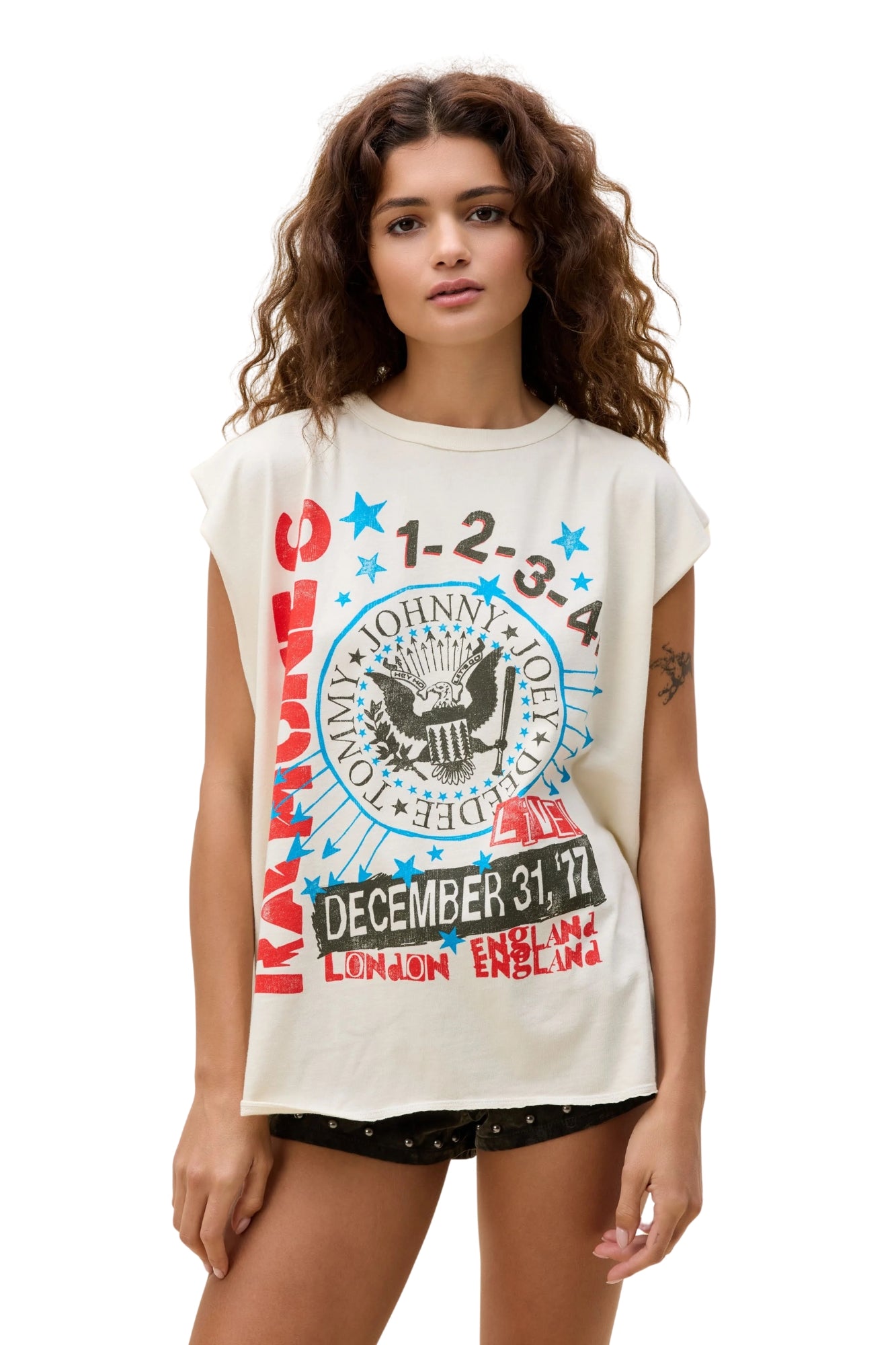 RAMONES 77 SHOW POSTER MUSCLE STONE VINTAGE TANK